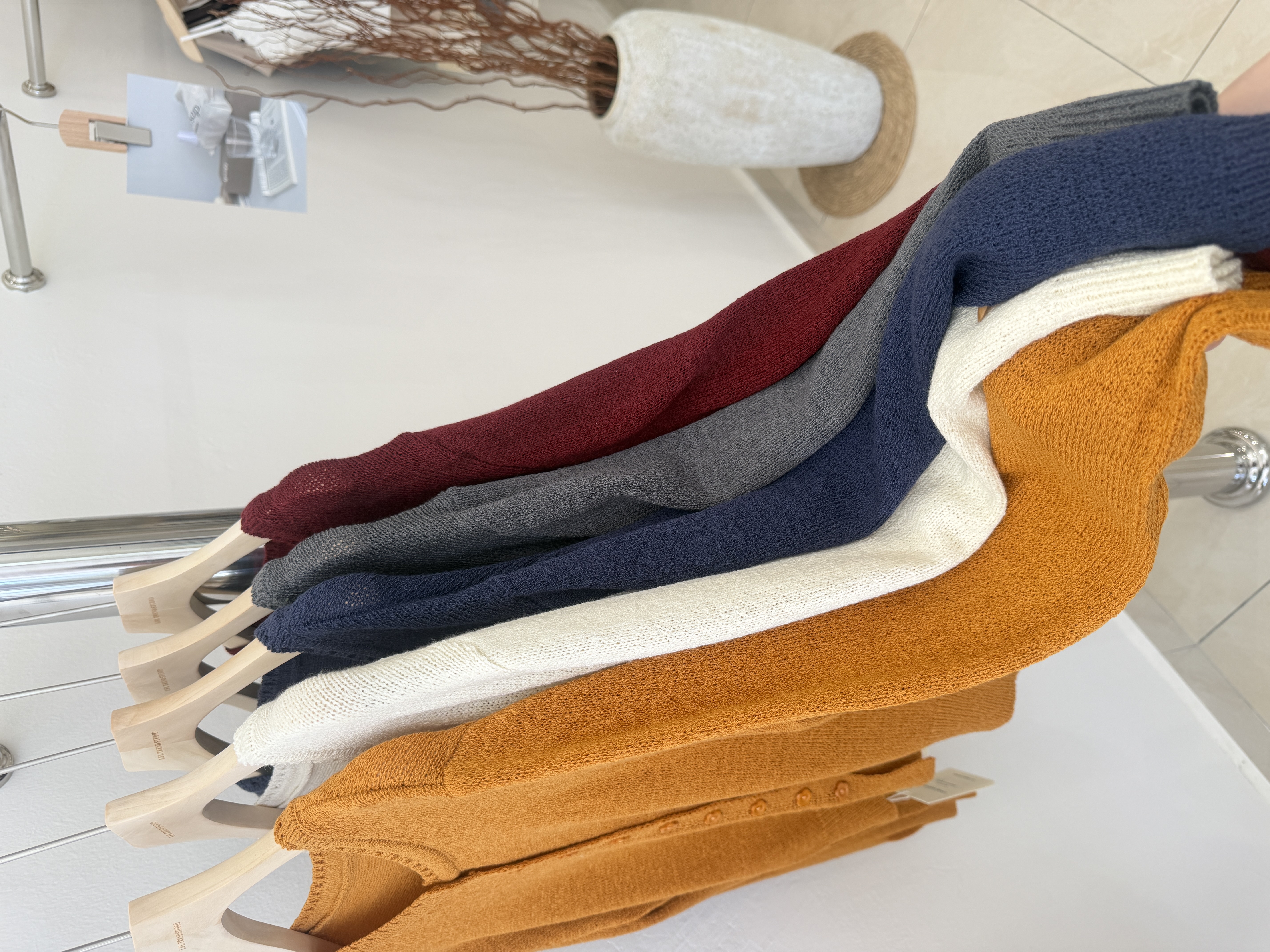 6737 韩版花朵纽扣针织长袖