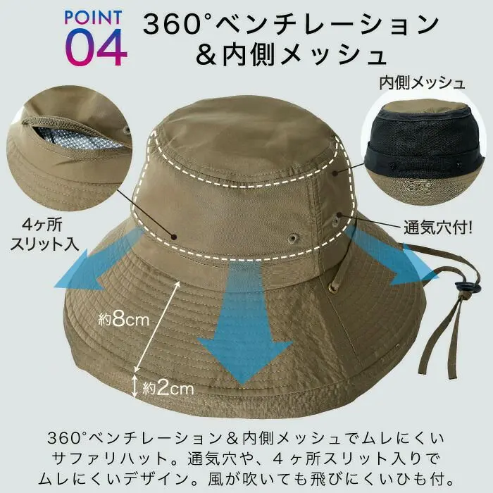 現貨🌸日本直送 |日本 360° 通風 |抗UV |吸水速乾 | 撥水加工防曬帽/太陽帽/漁夫帽 （黑色）