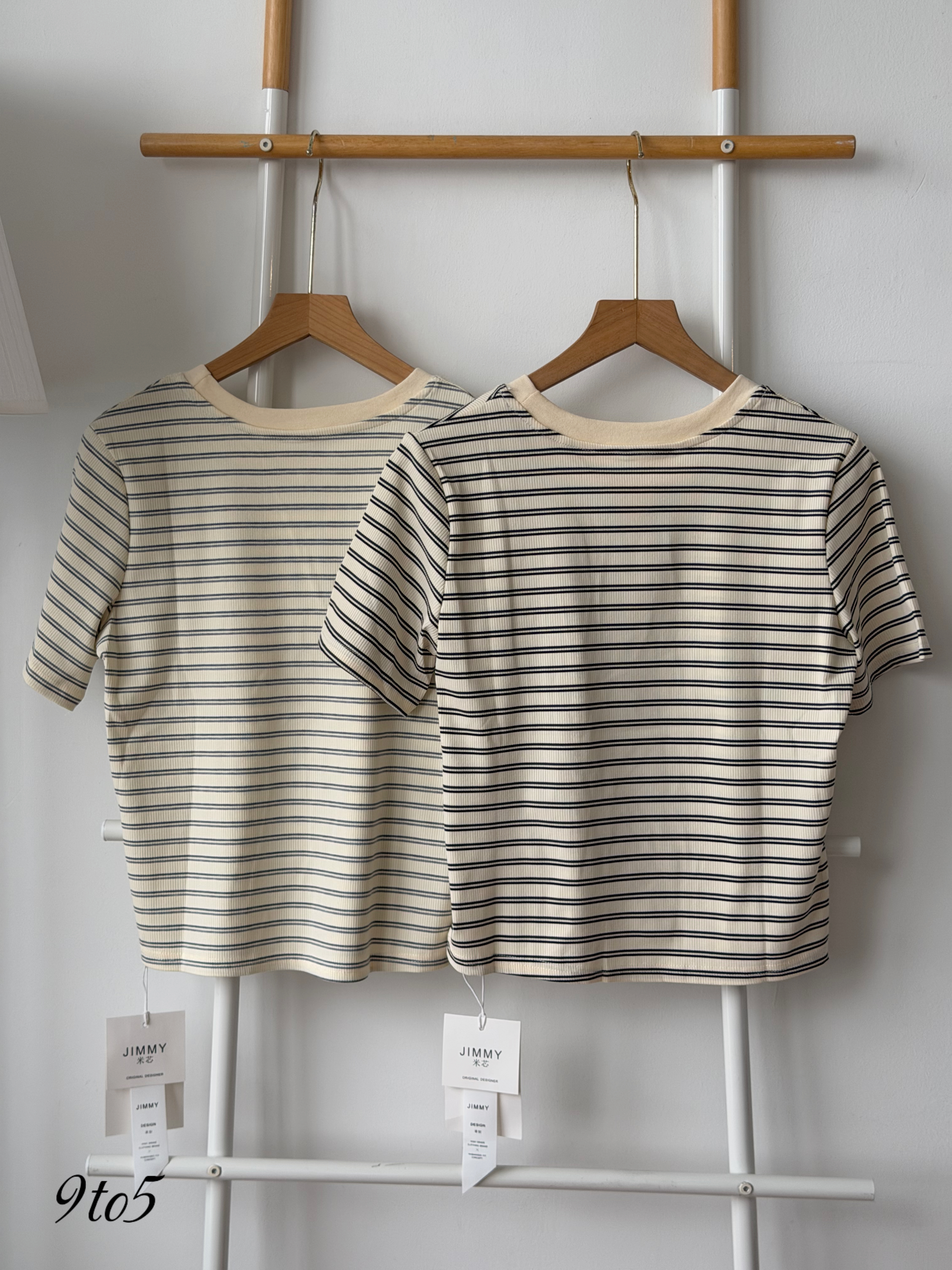 T4507 Stripes Short Sleeves Tee - 3 Colors 