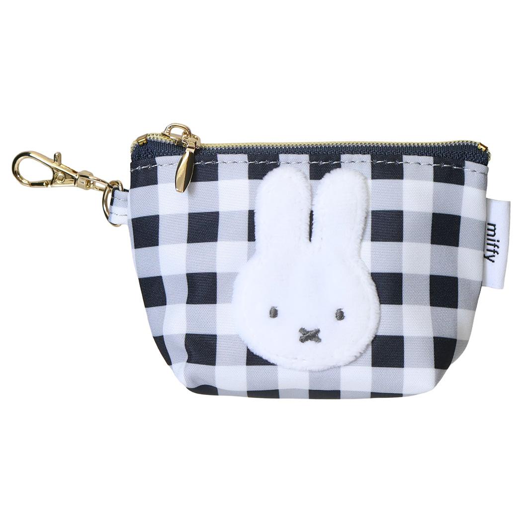 現貨｜Miffy BRUNA CHECK 日版 小收納袋 / 散紙包 (MIFF-279C Black)