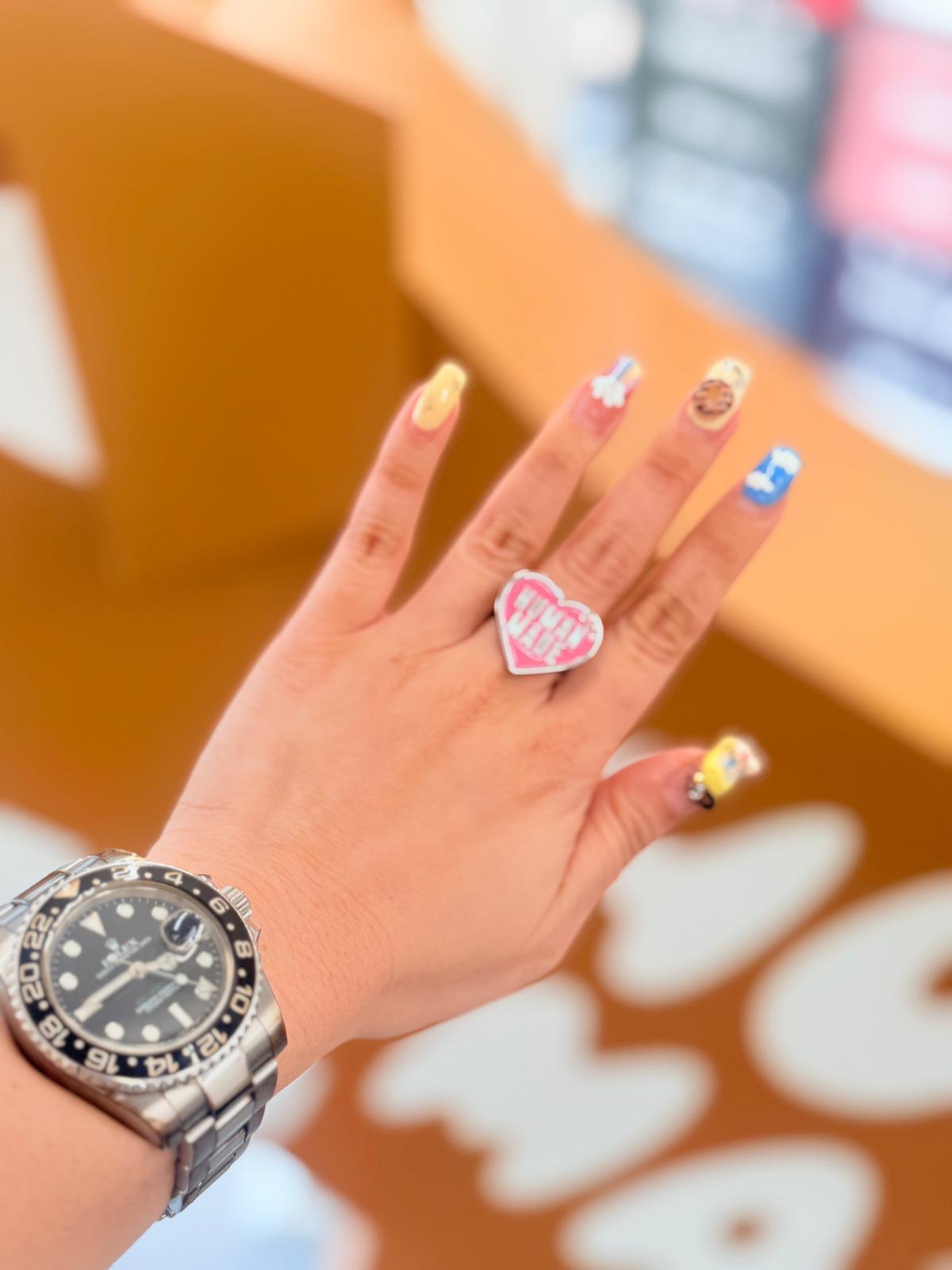 現貨🩷 Human made rings 後面可adjust Pink