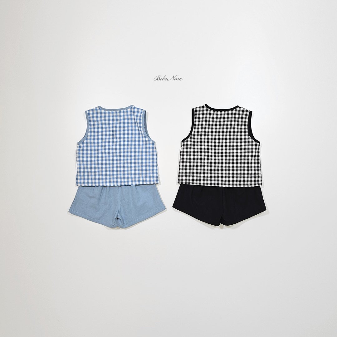 ☀️預訂 韓國直送☀️🇰🇷Bebenine兩色格紋純棉背心上下套裝