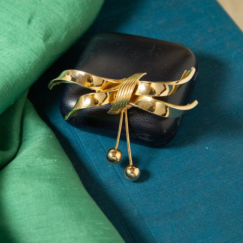 C.a. 1960-70s Modernist Style Bow Brooch(MN341)