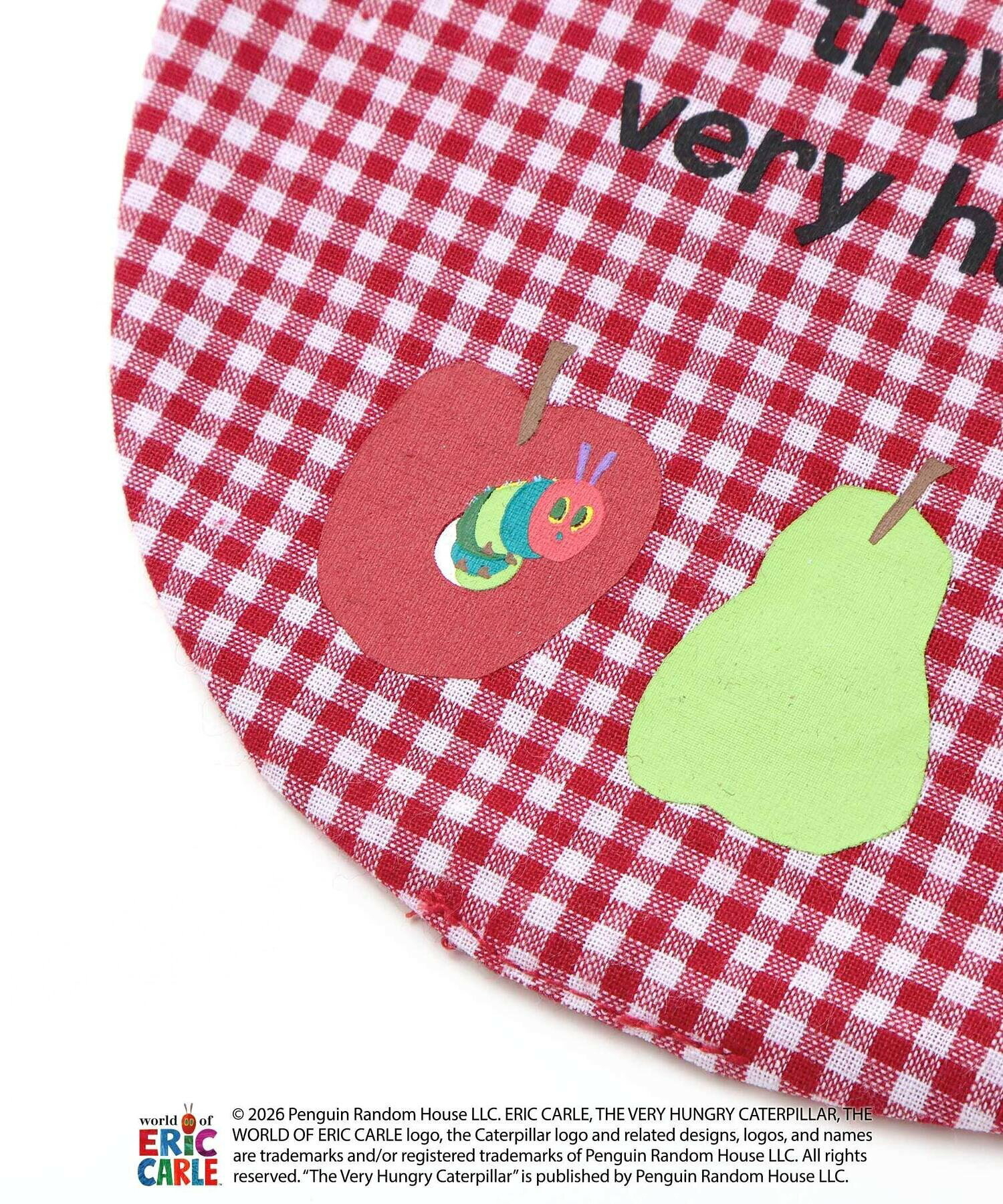 🇯🇵預訂 日本直送🇯🇵好餓的毛毛蟲兩色純色格紋蘋果造型圍兜