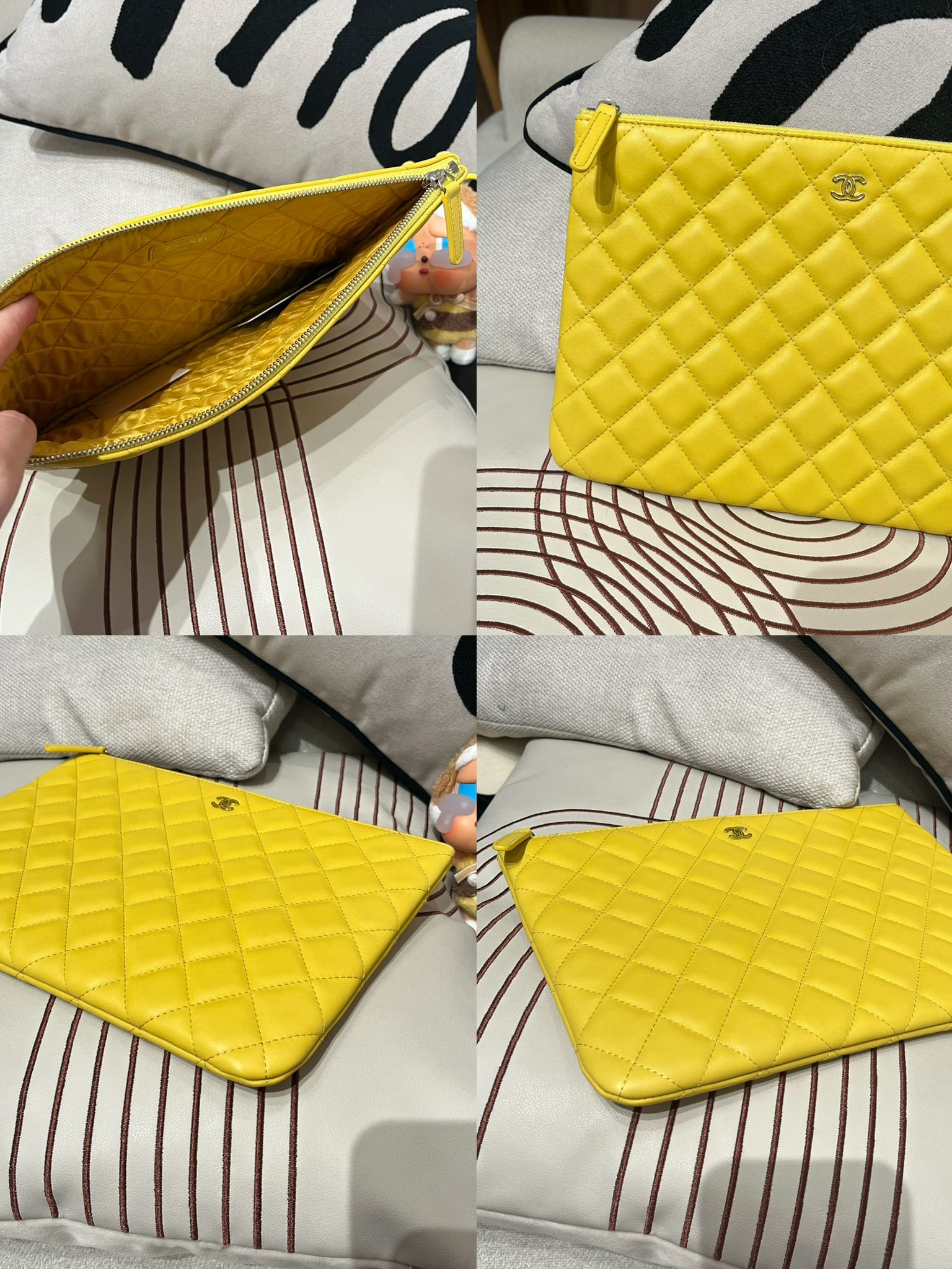 Chanel clutch bag  100%Authentic,98%new✅CARD  Size :W28cm x D1.5cm x H19.5cm 