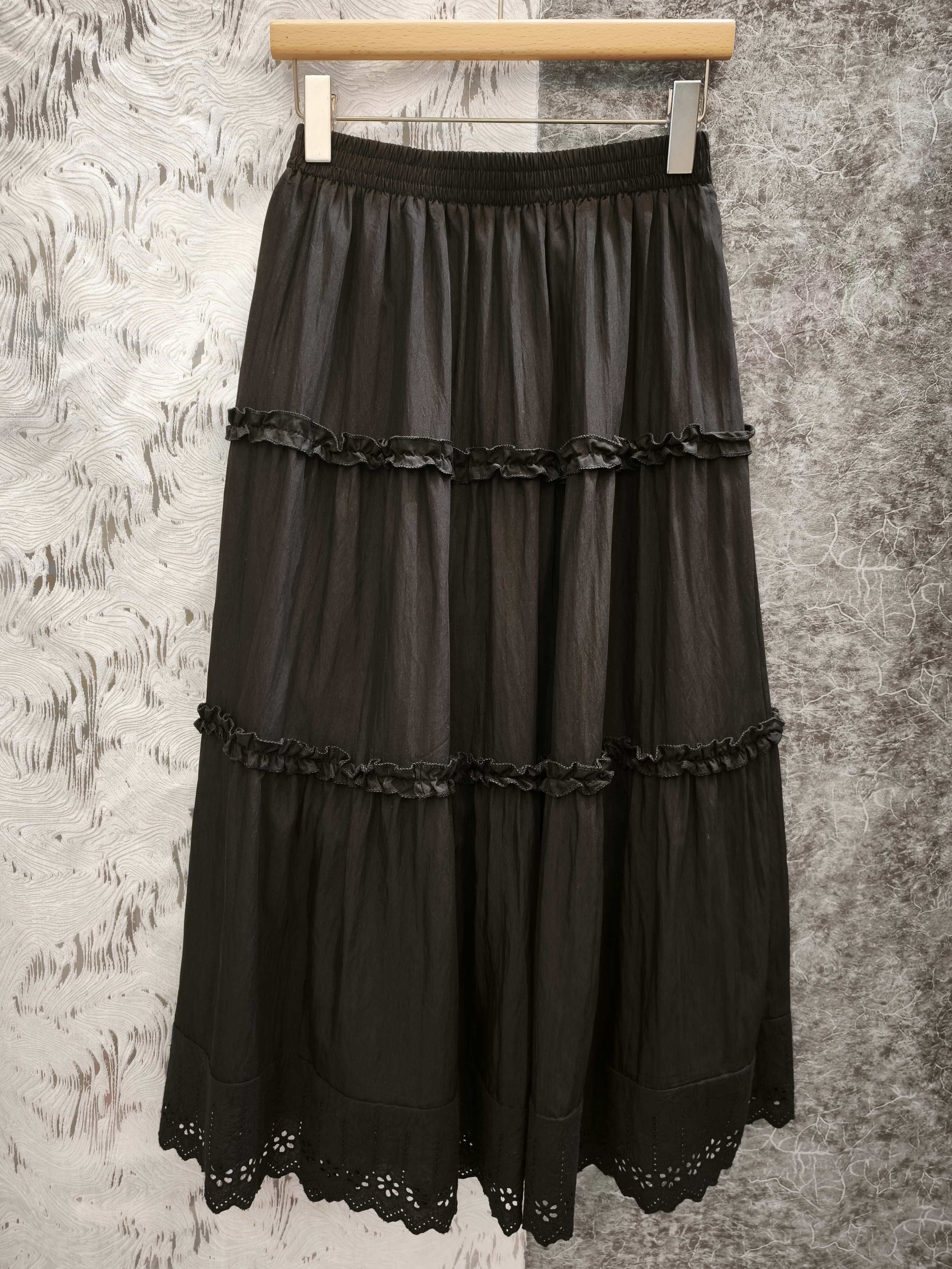 輕簿天絲棉花邊半裙