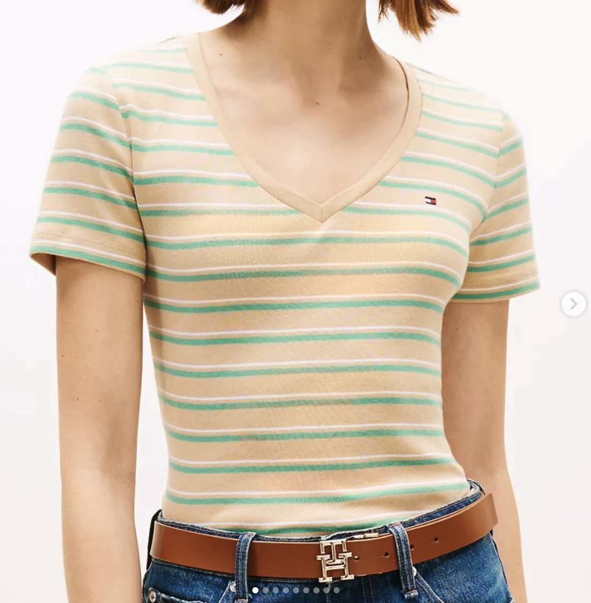 Tommy Hilfiger Stripe V-Neck Favorite T-Shirt