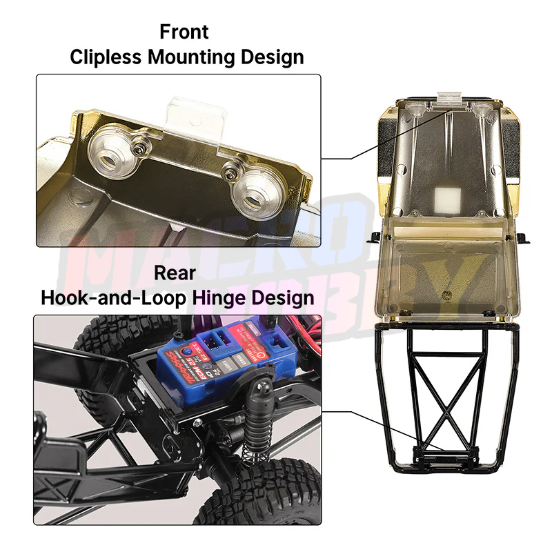 INJORA Limited Edition IR40 Half Truck Body for 1/18 TRX4M Defender Bronco (Gold) #530369