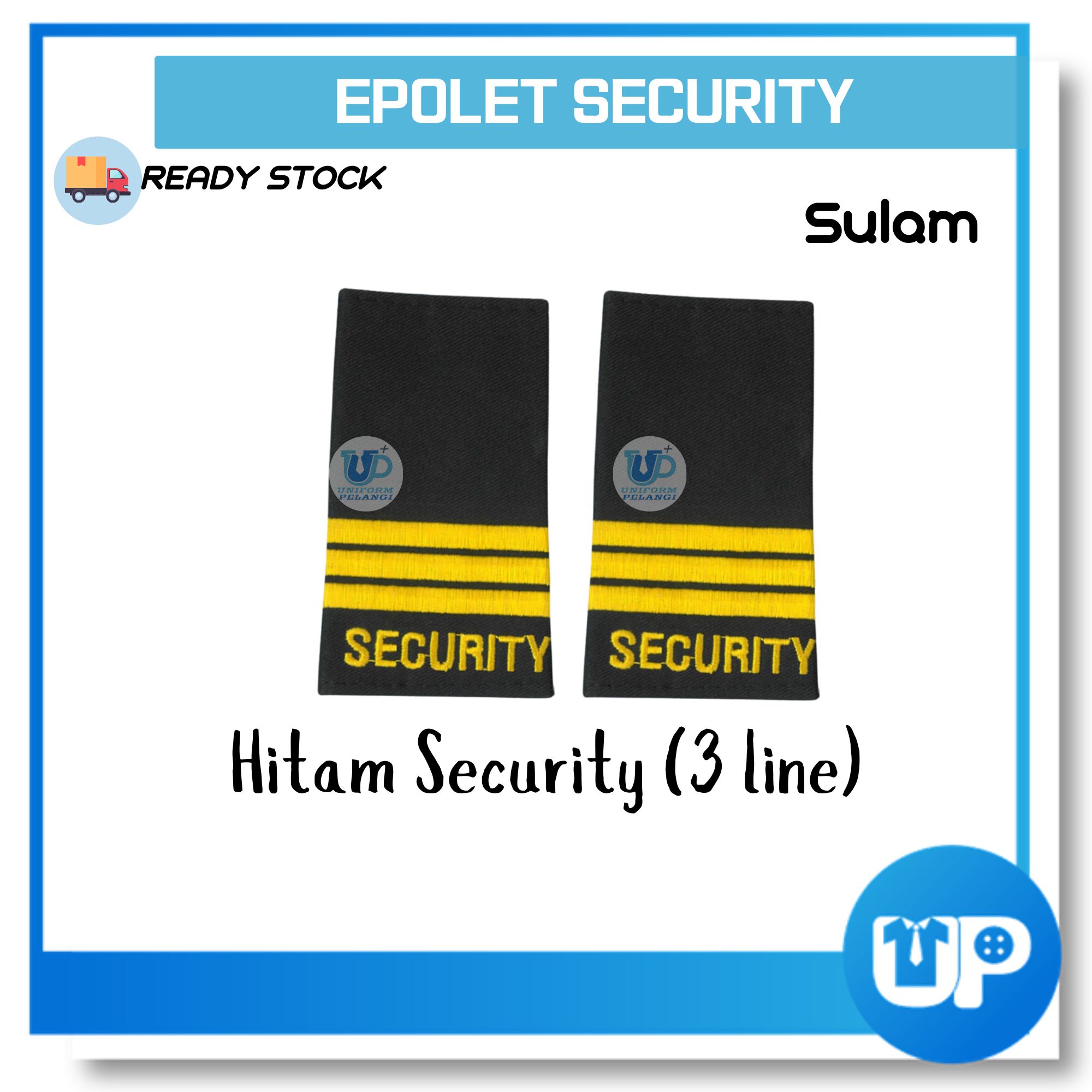 Pengawal Keselamatan Epaulette Security Hitam EPOLET Shoulder Board Black