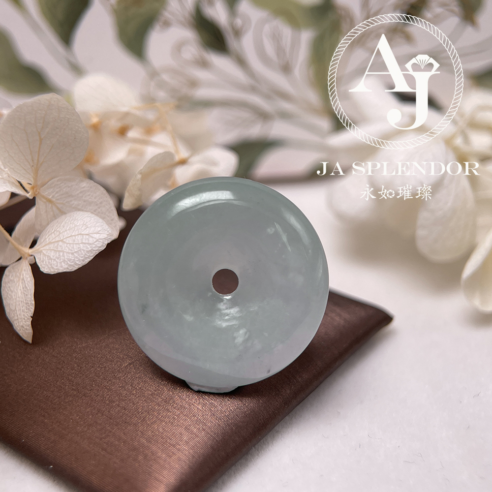 JN-183 天然翡翠A玉 冰種晴綠平安扣