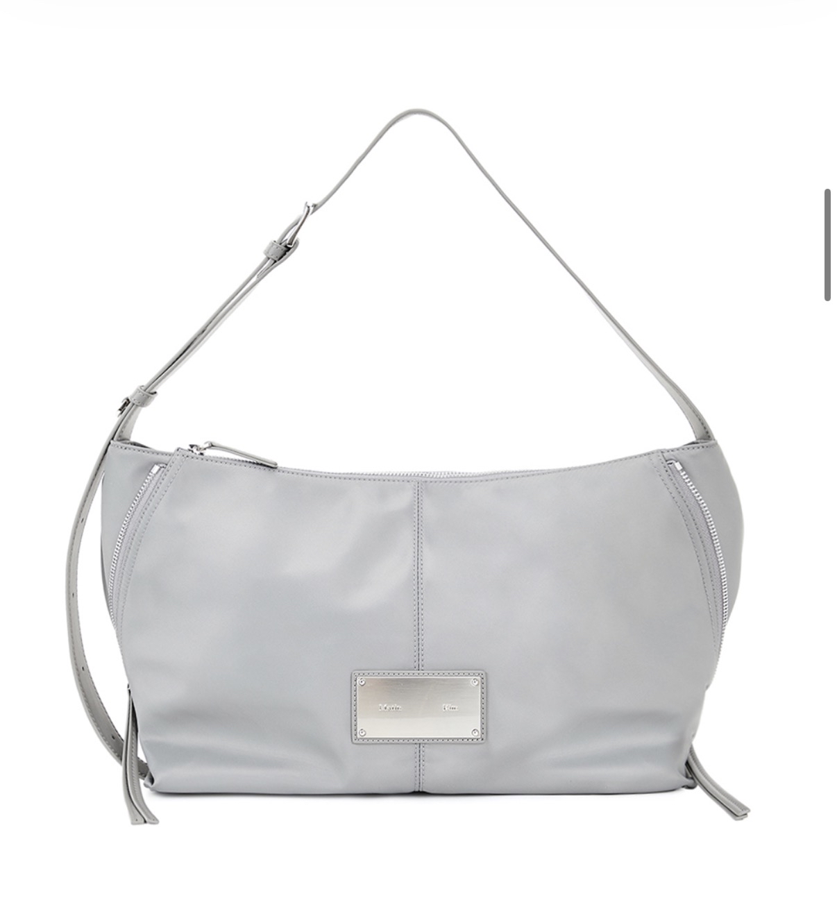 MATIN KIM 特價場 SIDE ZIPPER FABRIC SHOULDER BAG IN GREY