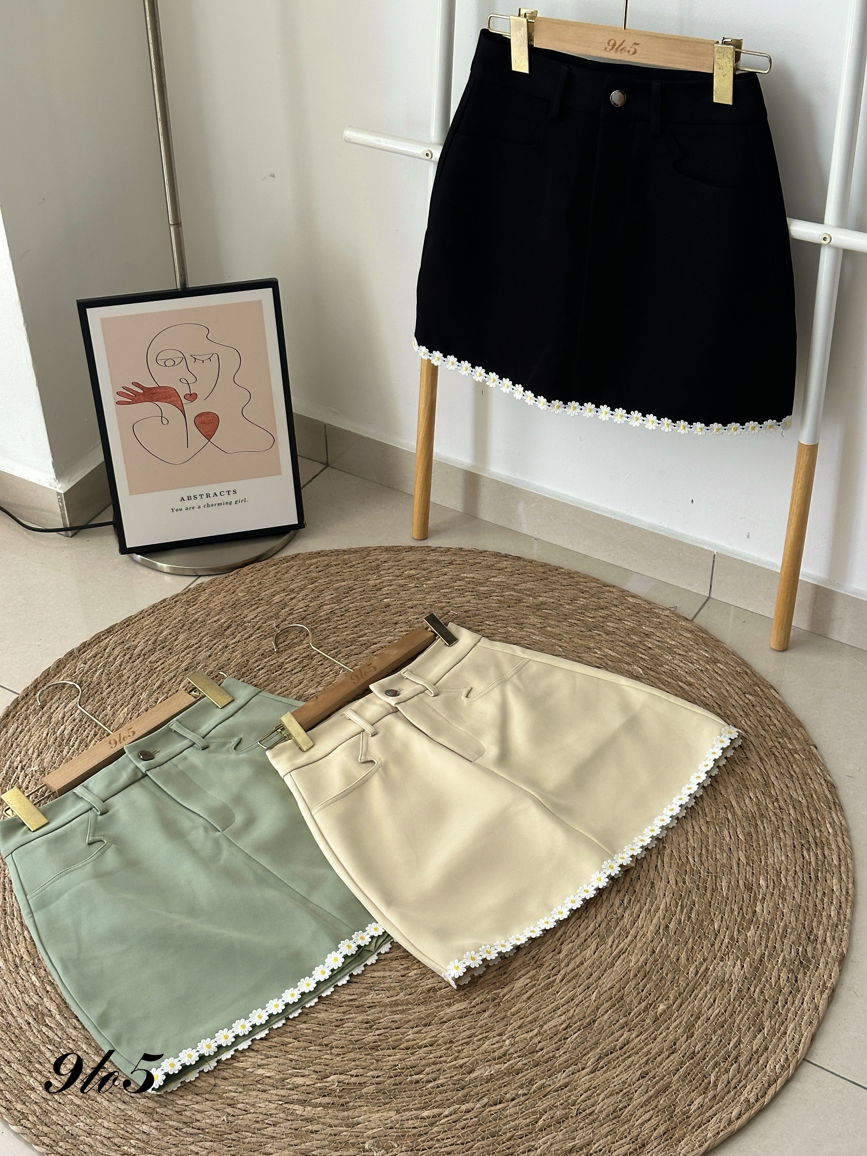 S1808 A Line Daisy Skirt - 3 Colors 