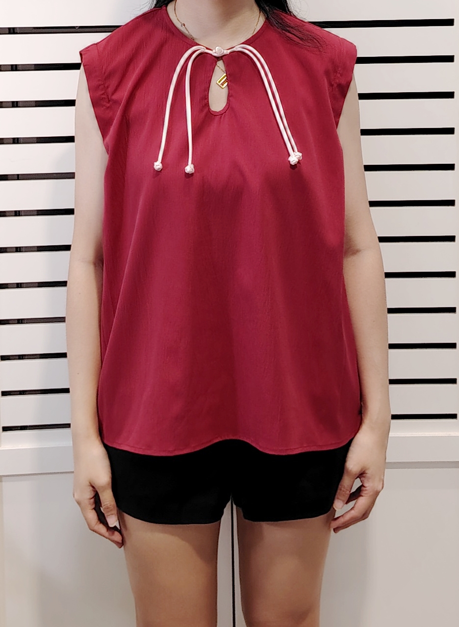 25023 Cny Style Sleeve Less Blouse