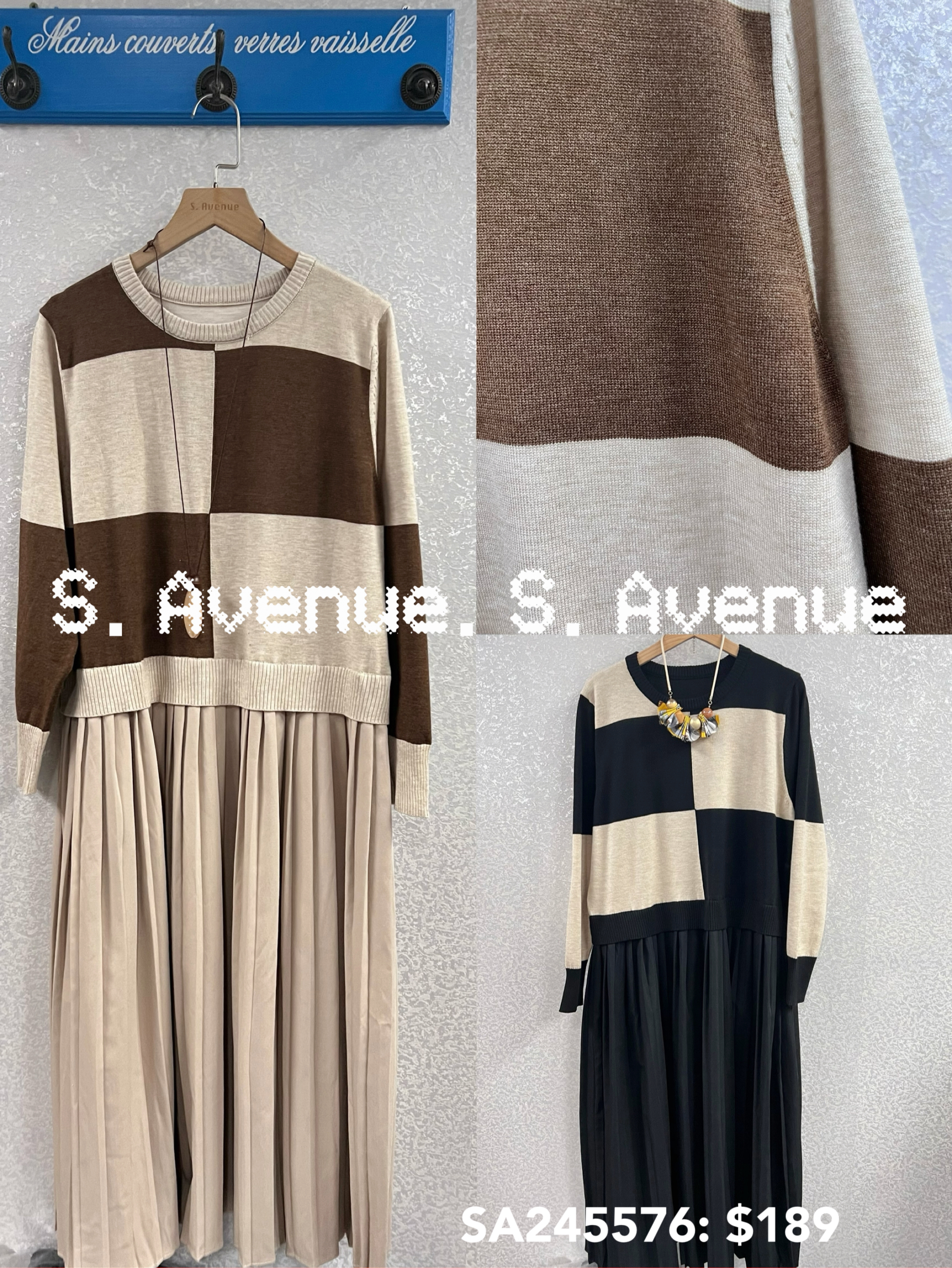 SA245561: 長袖patchwork下百撍op