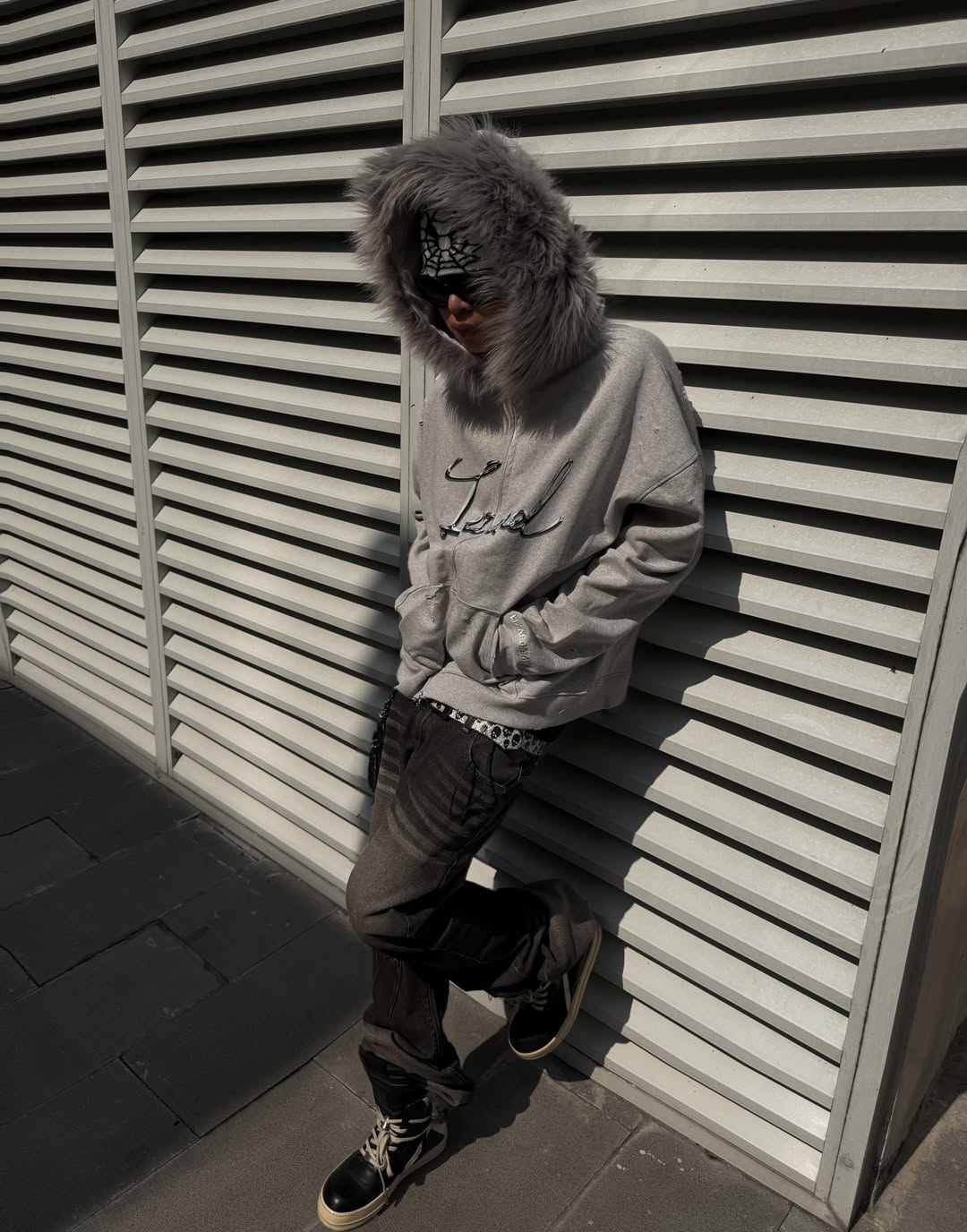 GREY FURY HOODIE ZIP 