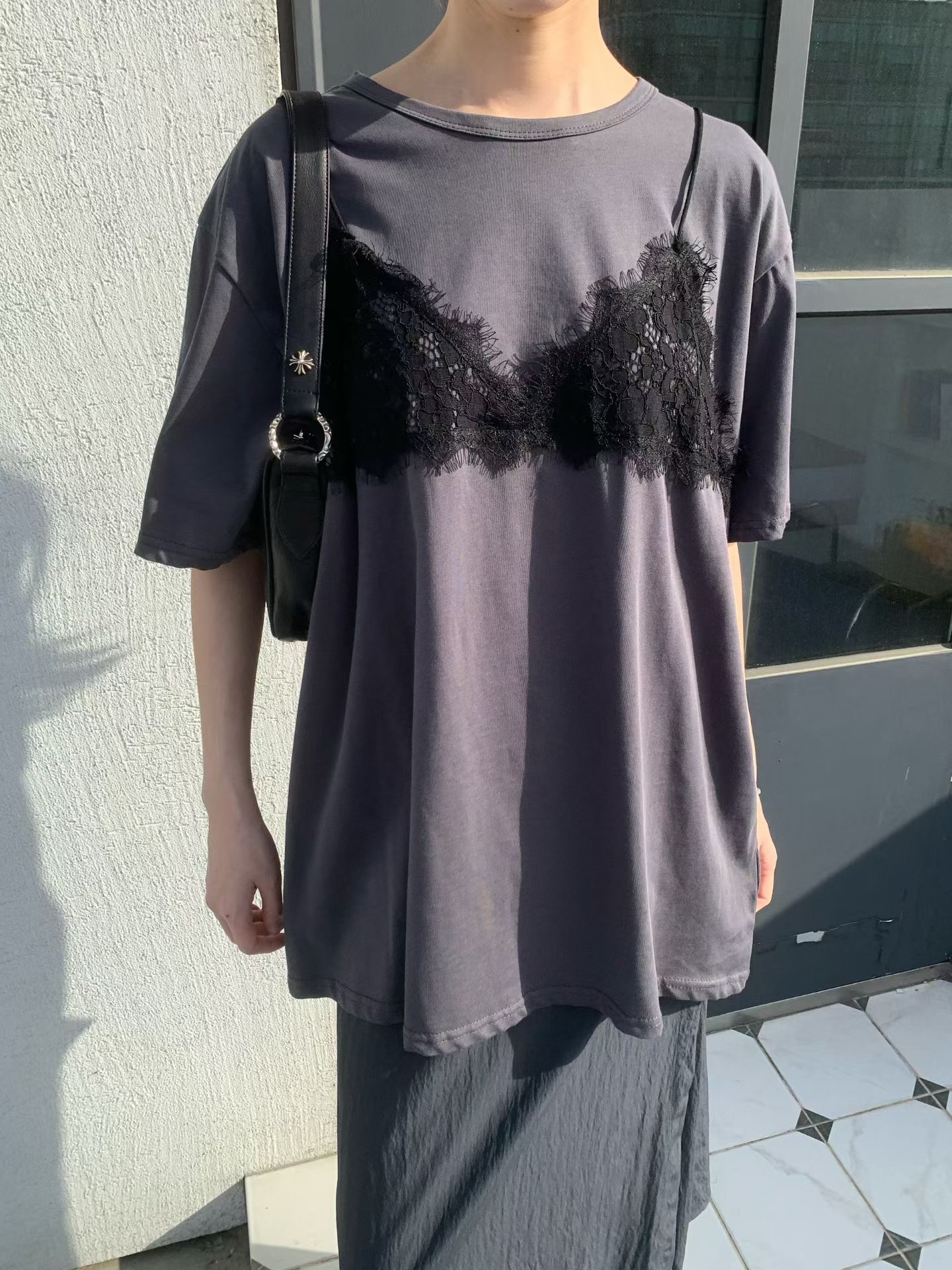 221324 假Lace Top Tee