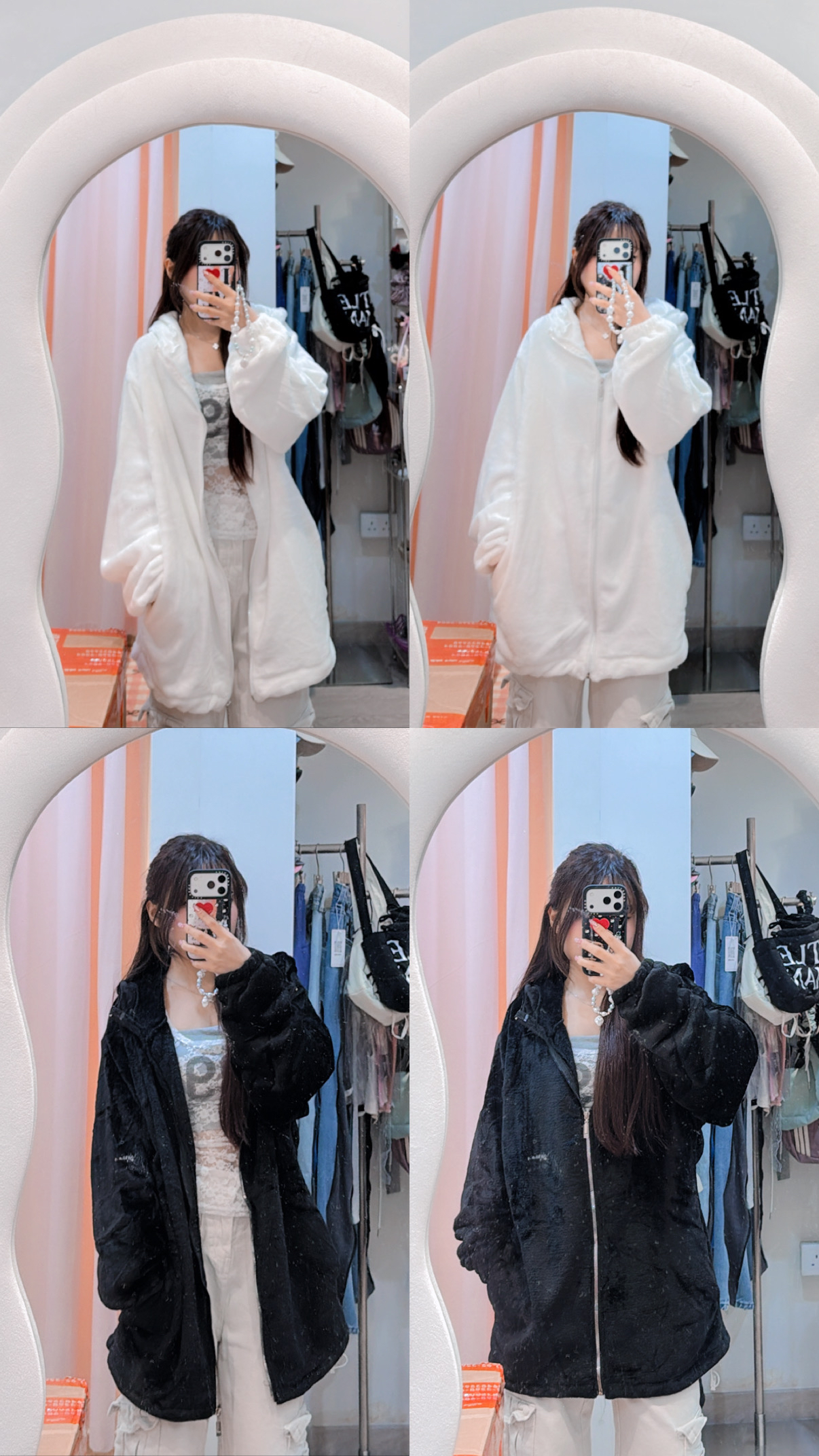 韓國新翻巨版毛毛長款外套🦦有帽