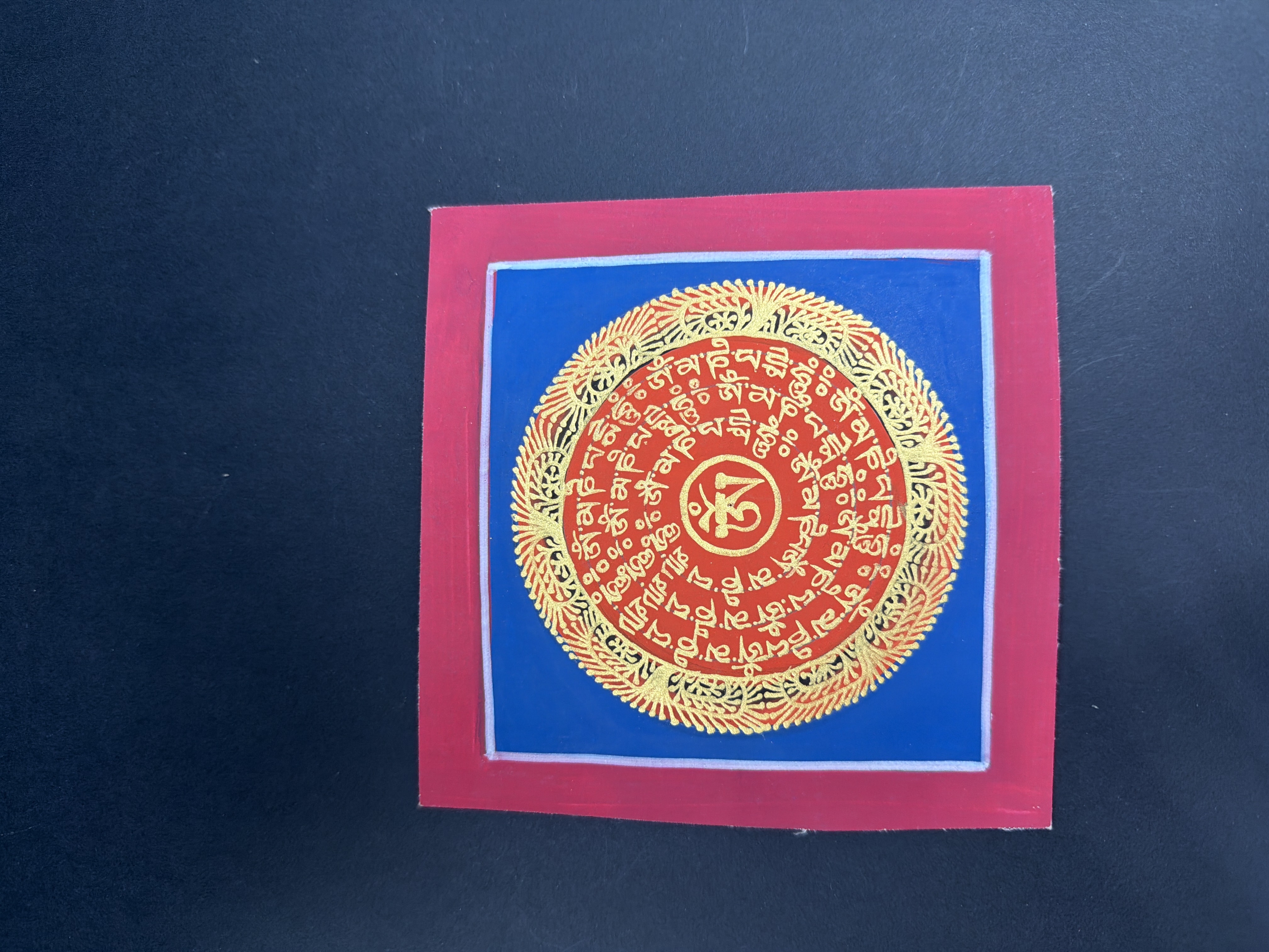 #10 尼泊爾（細）唐卡（六字大明咒）已加持大約12*12cm