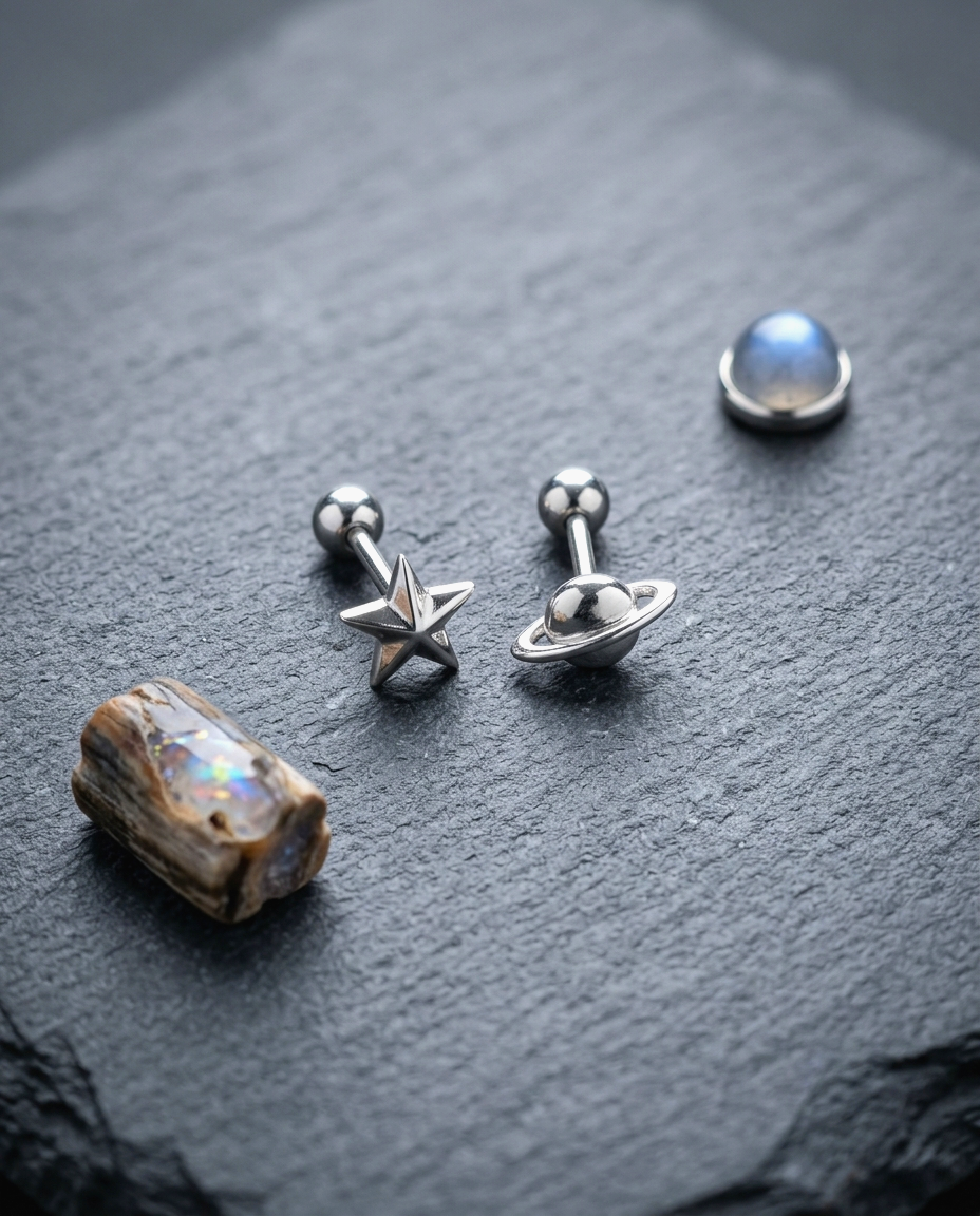 S925 - EE0325 Cosmic Duo Earrings 