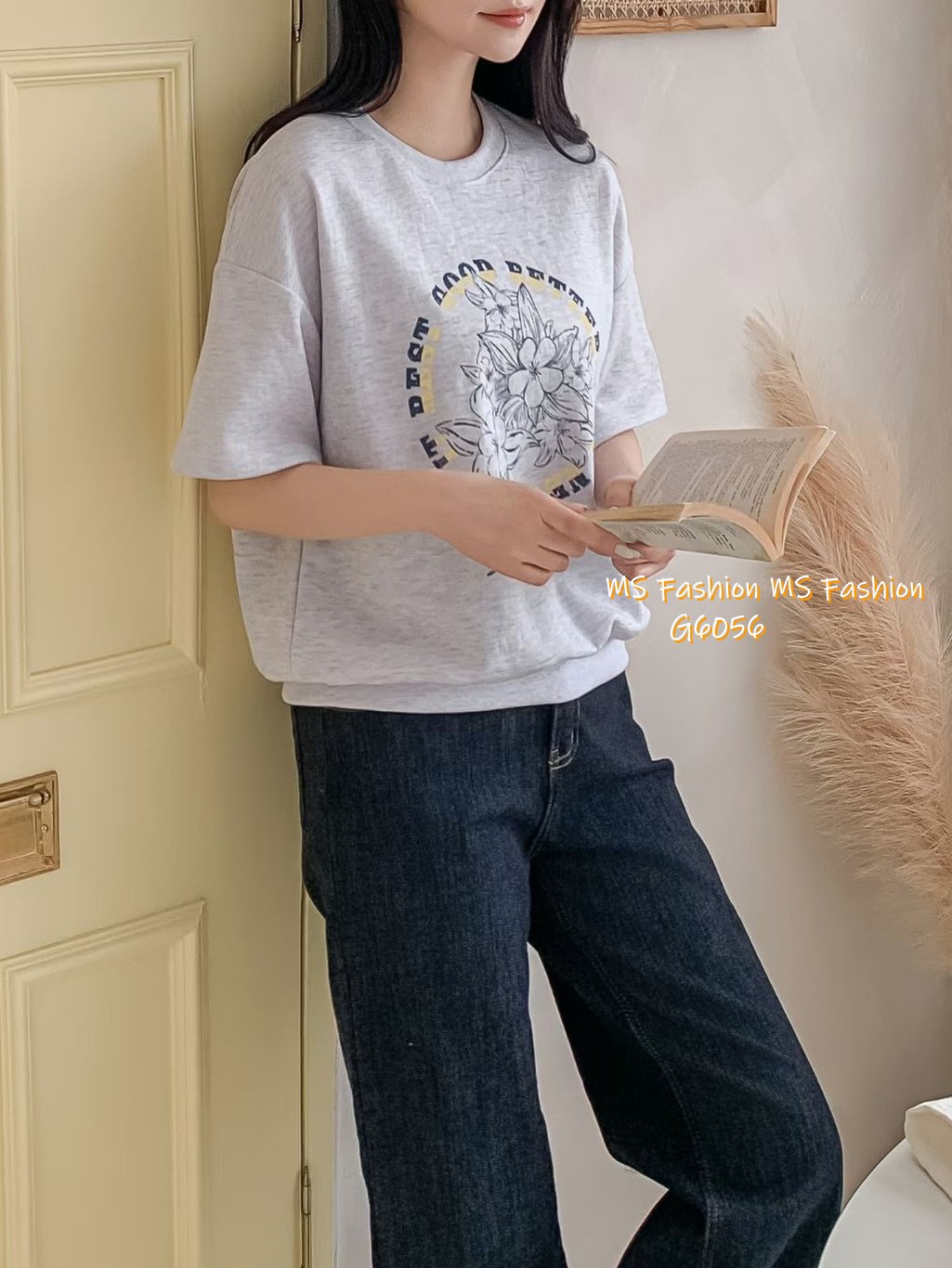 G6056 韓國🇰🇷花花字母print top