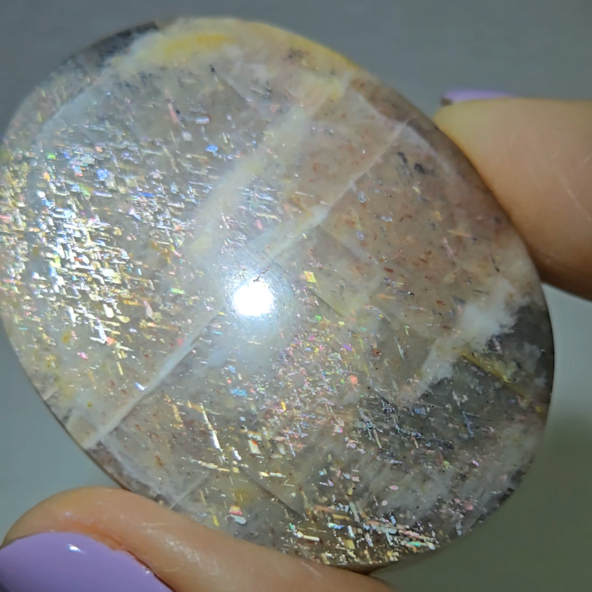 Rainbow lattice sunstone palm stone - SM613