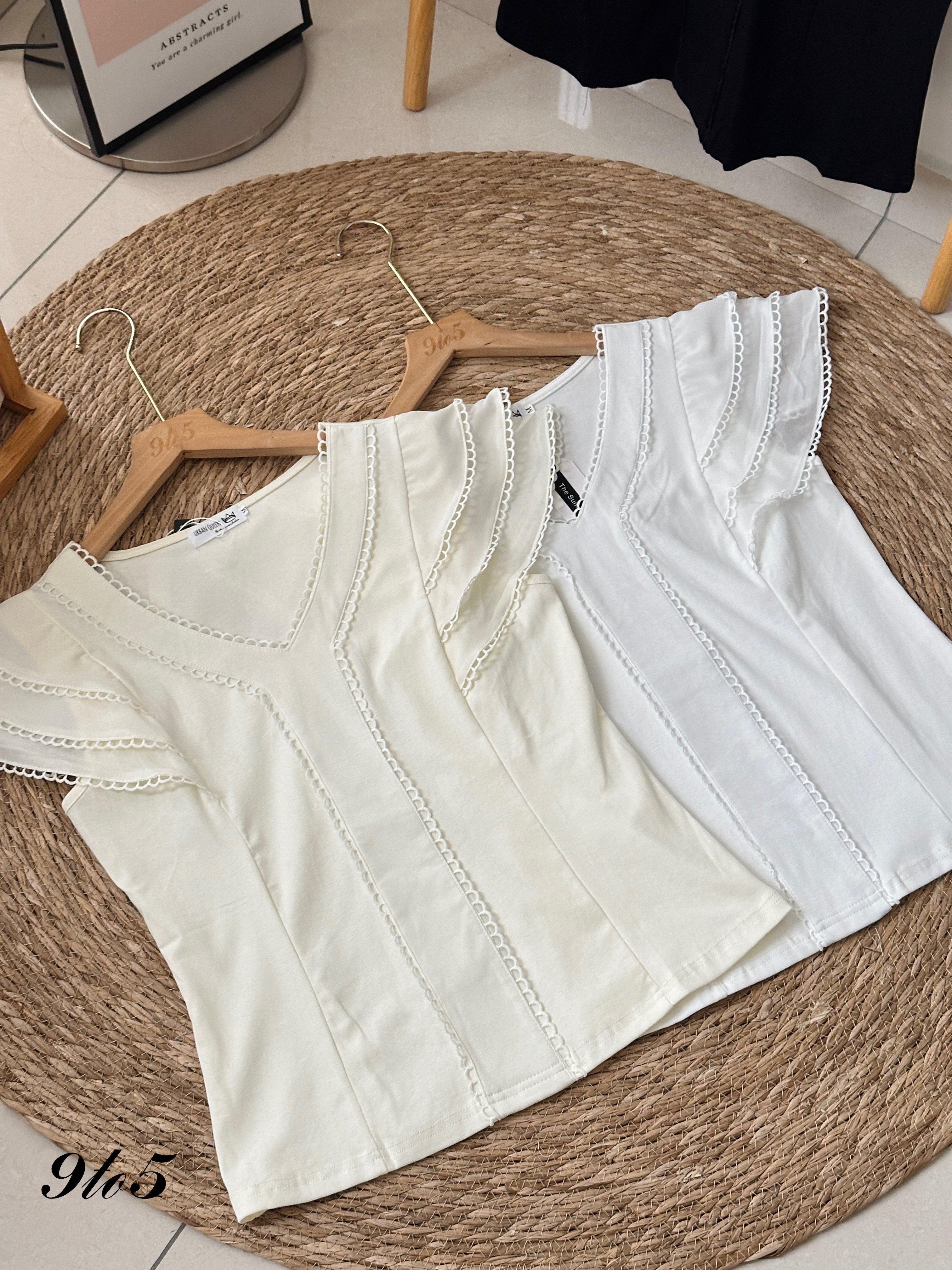 T3915 V Neck Cape Sleeve Top - 3 Colors