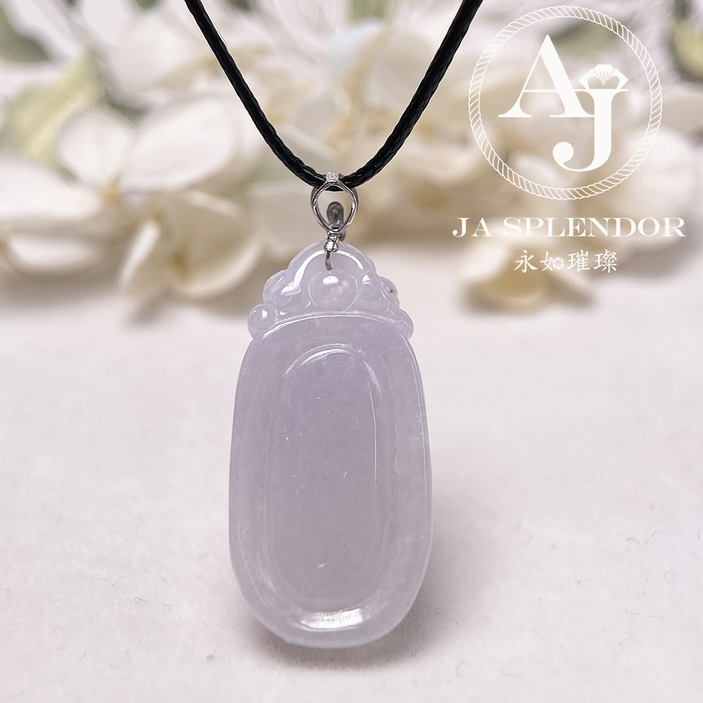 JNK-101 天然翡翠A玉 冰種櫻花粉福貝18K金吊墜