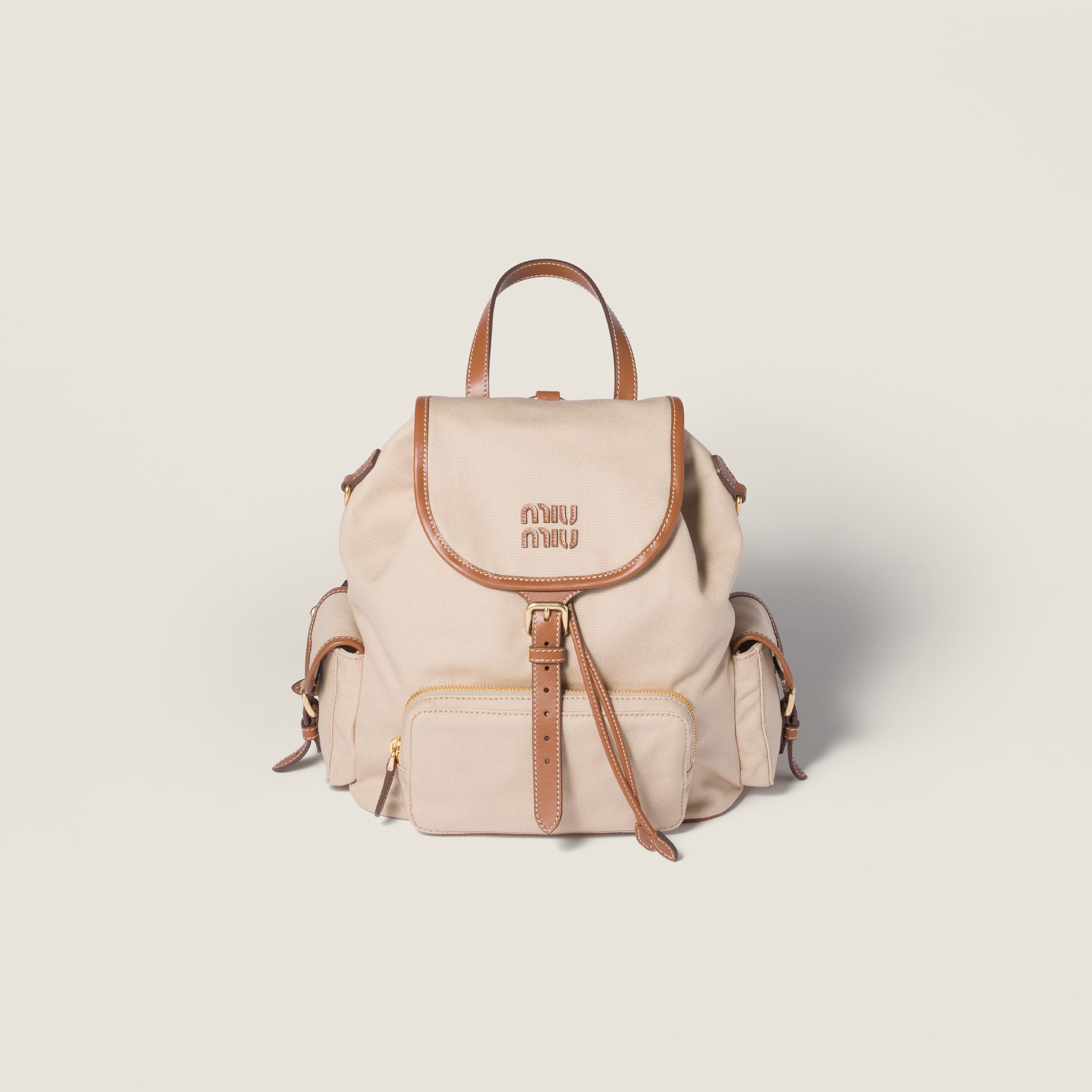 精選貨品優惠💖新色🆕訂貨📮MIUMIU Large backpack   Size 29.5x25x12.5cm Color: Cord Beige/Brandy