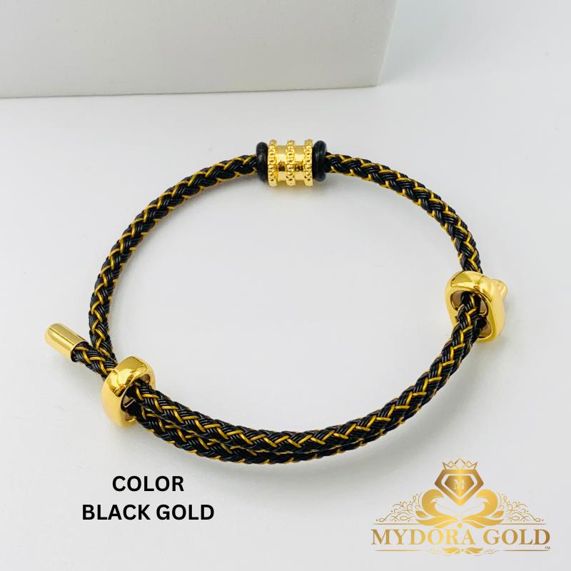 MYDORA 999 Gold Tube Bead With Adjustable Bracelet | EMAS 999