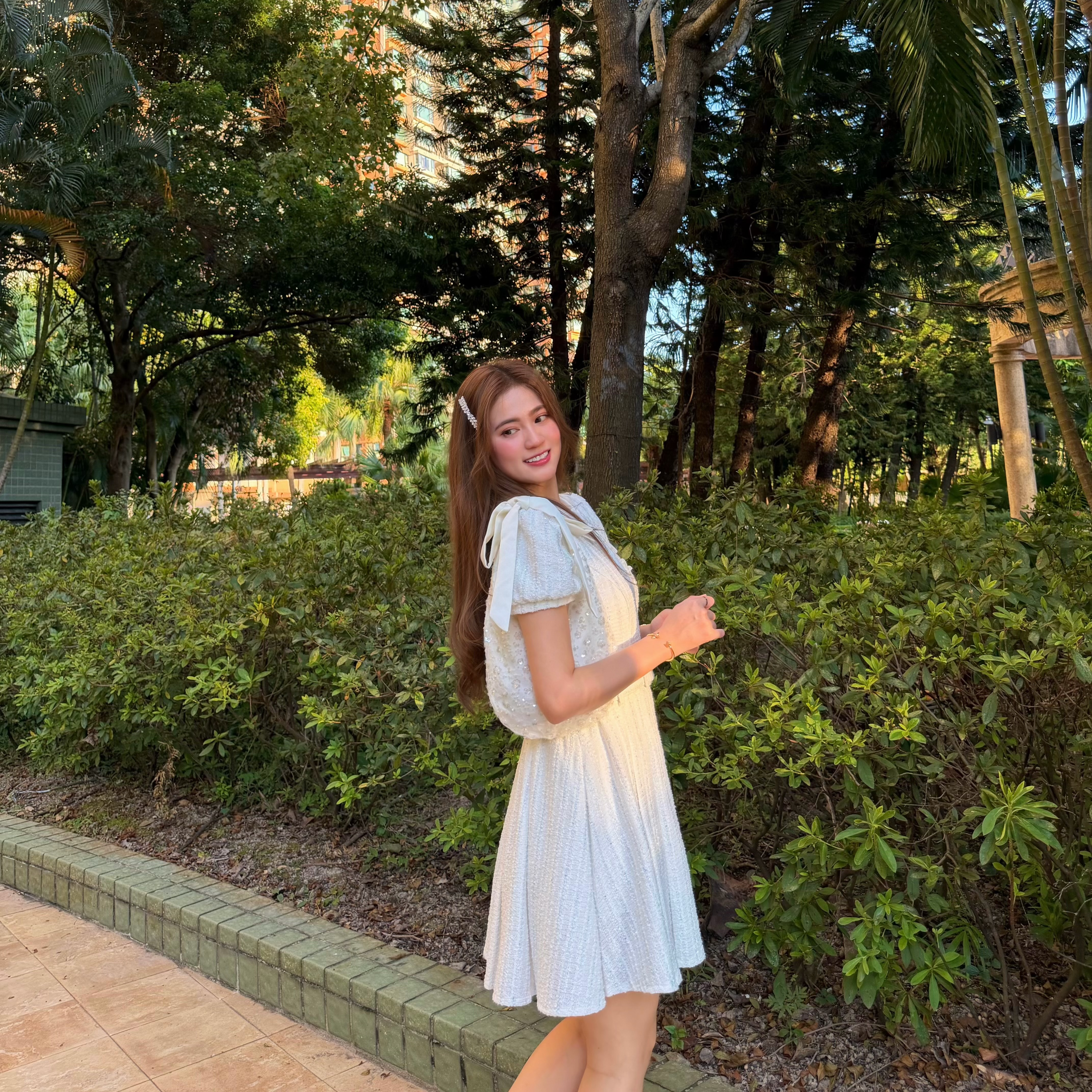 #HANNA-made# The Classic Pleated Tweed Dress