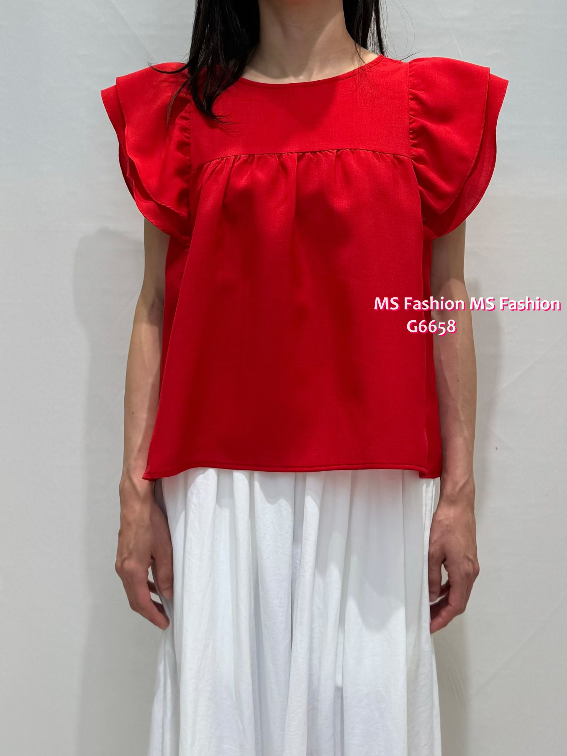 G6658 靚色ruffle top