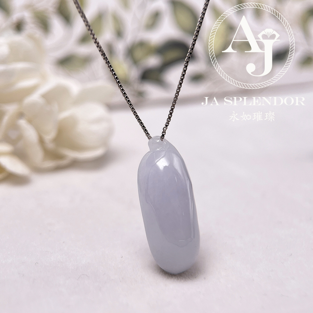 JN-1243 天然翡翠A玉 冰潤淡紫福瓜/萬壽果吊墜