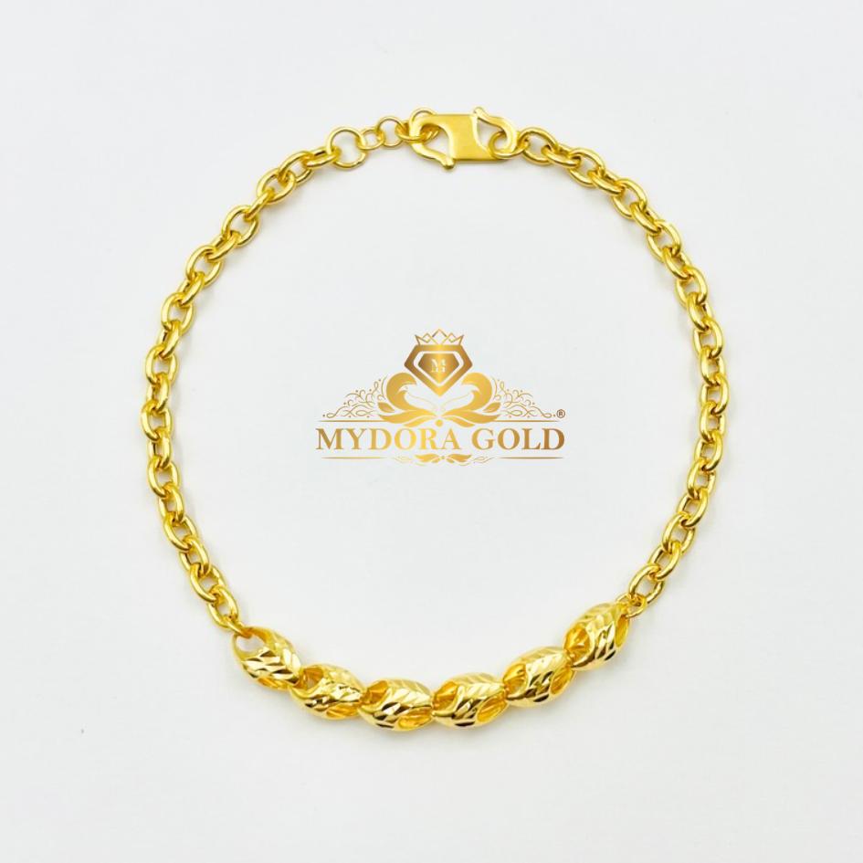 MYDORA Rantai Tangan Sauh Fesyen + Siput Pahat | Emas 916/22K
