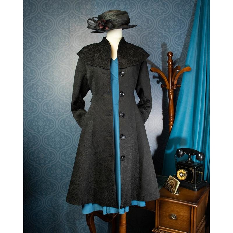(SOLD OUT)Limited Edition - Edwardian Lady Winter Walking Coat Jacket - Black (FM163)
