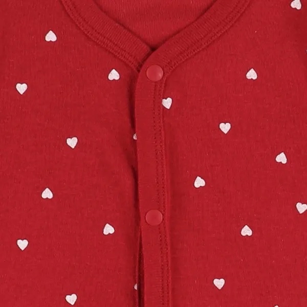 🇯🇵預訂 日本直送🇯🇵心心滿印前開式純棉短袖包屁衣三件套