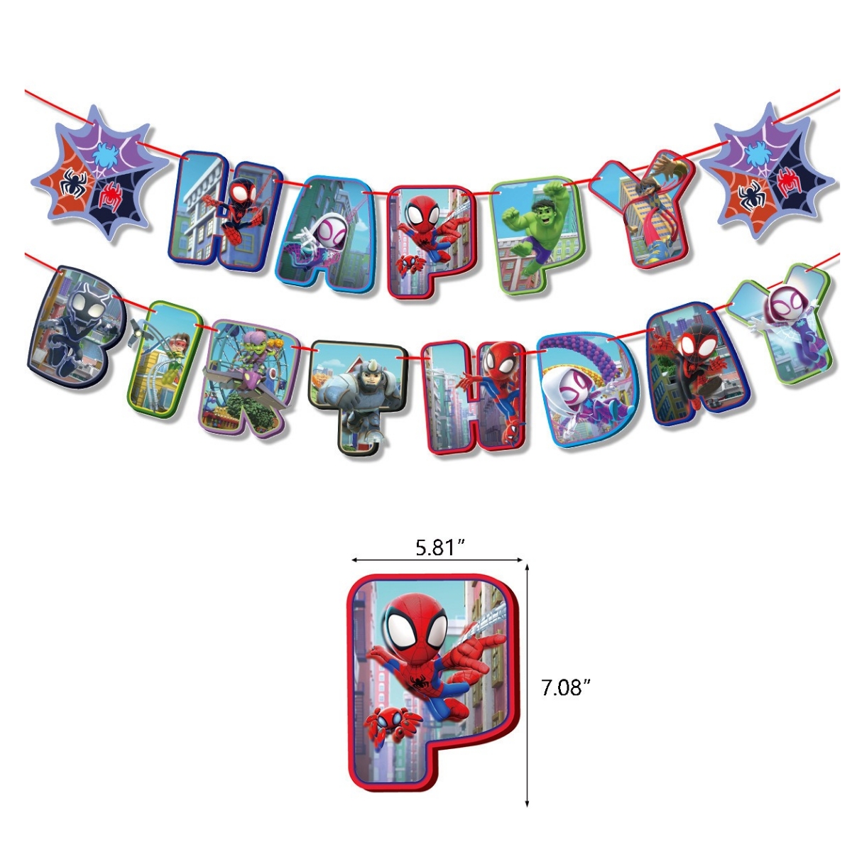 Spidey and His Amazing Friends Spiderman主題生日派對氣球套裝 A無背景布／C連背景布 BALL2036
