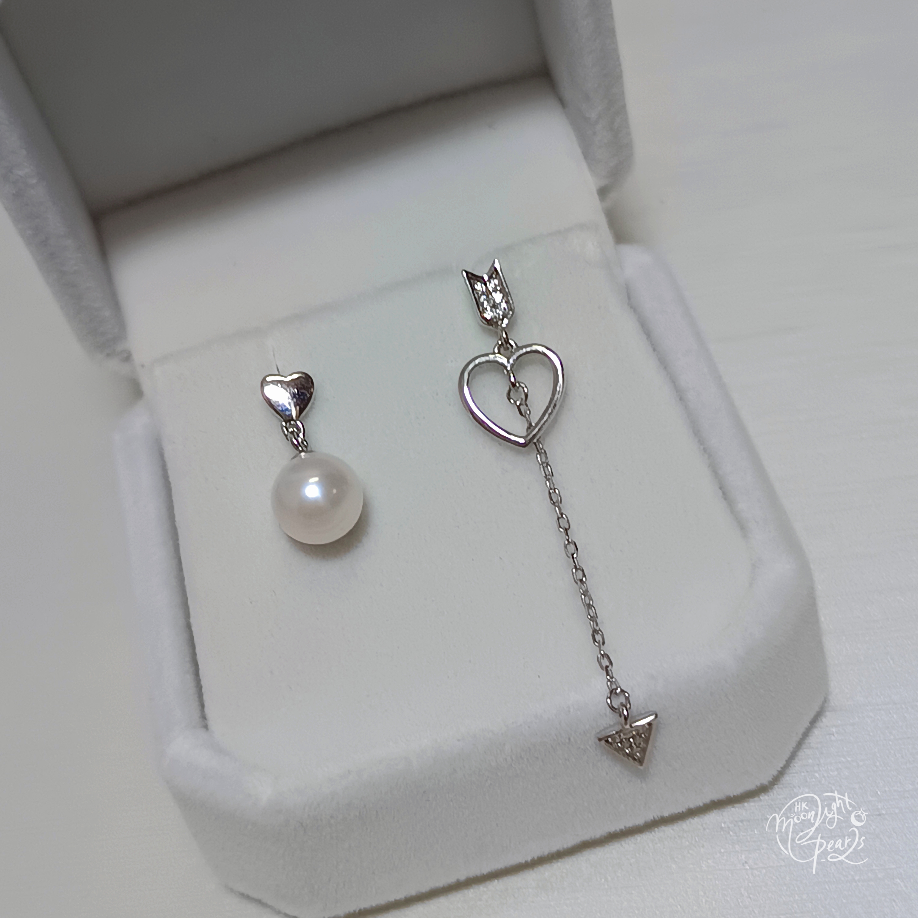 正圓極強光日本akoya 櫻花粉海水珍珠精工s925銀AB款耳釘