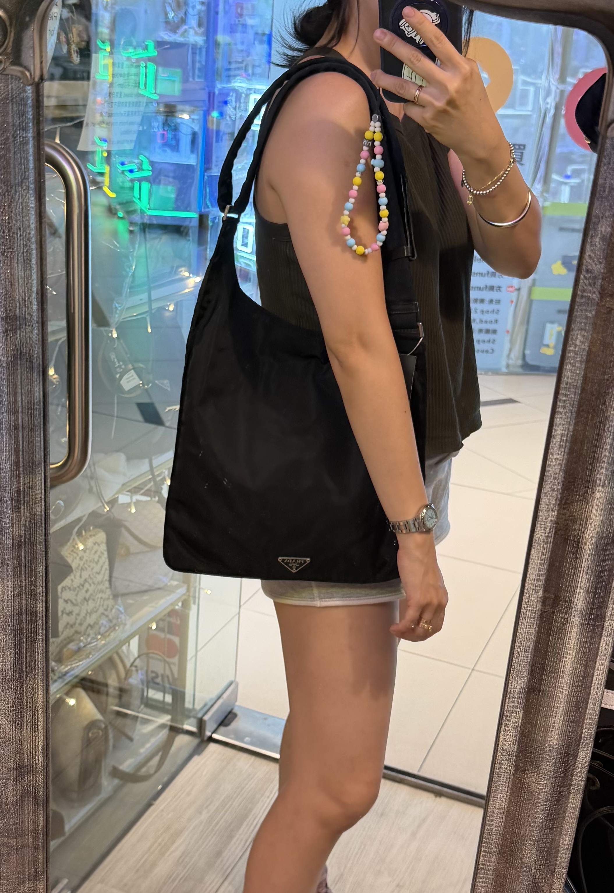 prada black黑色 nylon crossbody bag 