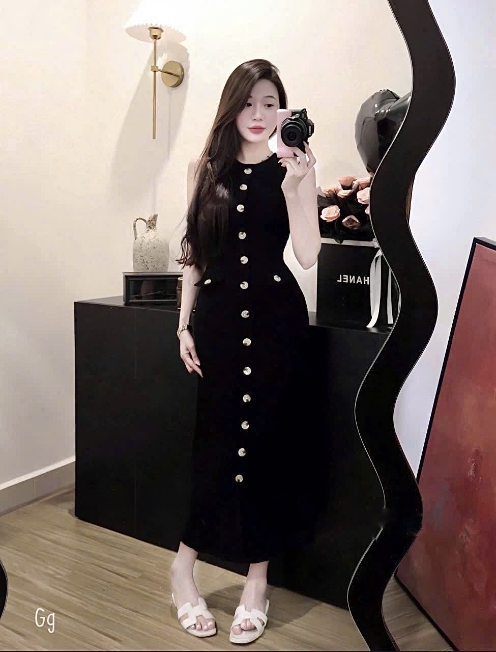 无袖洋裝针织长裙