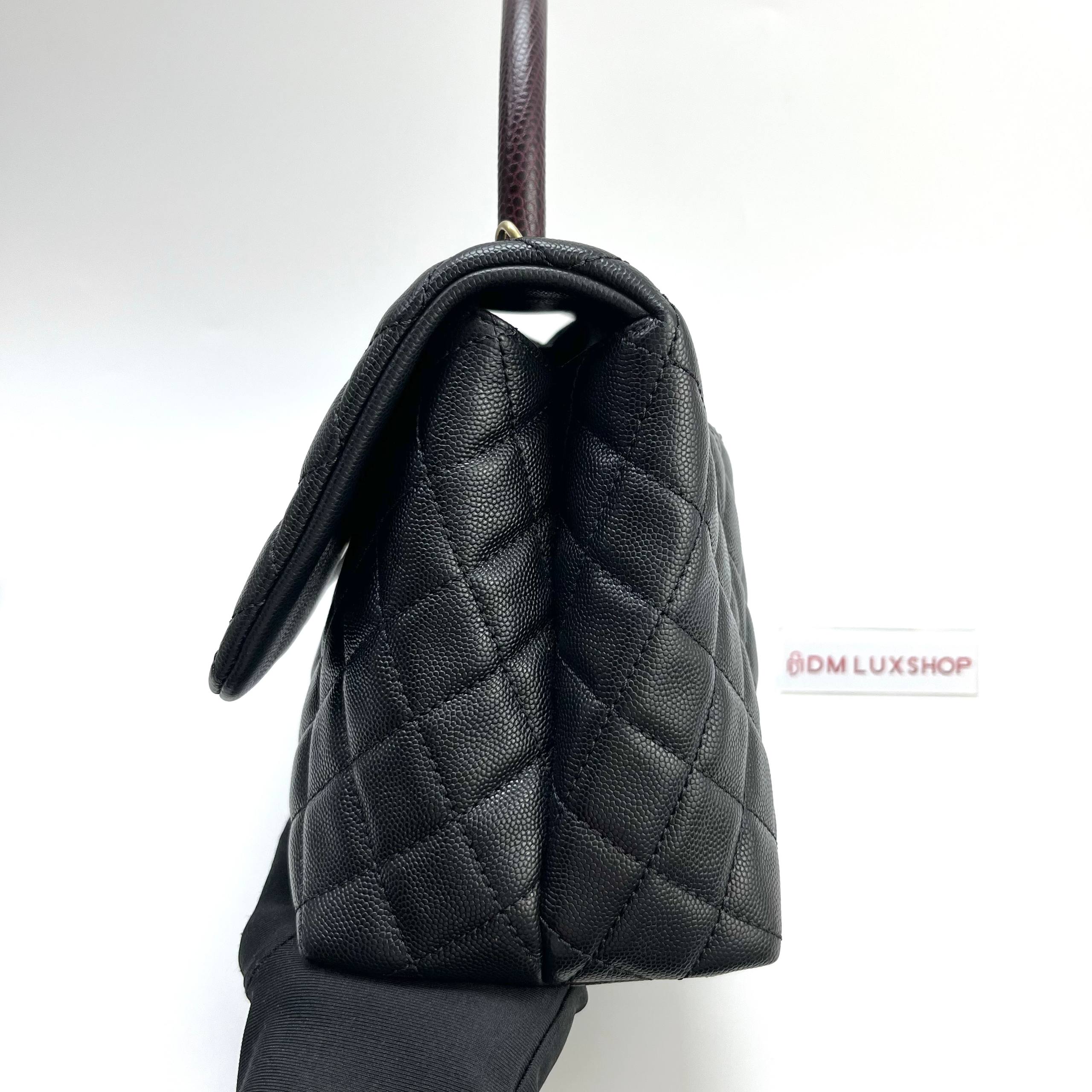 Chanel Black Caviar Leather Coco Handle Medium GHW (Serial 28, Year 2019)