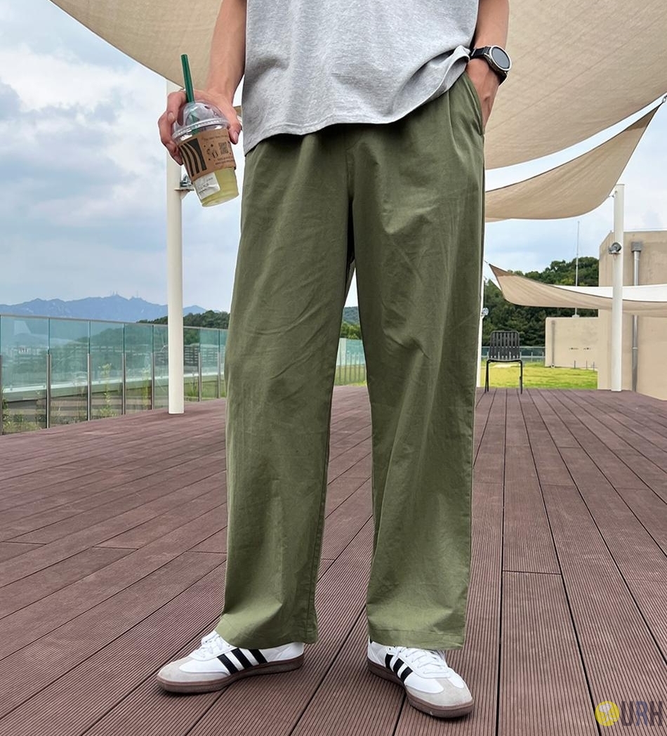 【100%保證韓國直送】Natural Linen Blend 輕盈透氣全橡筋 Wide Pants 👖 [4 color] RG165931