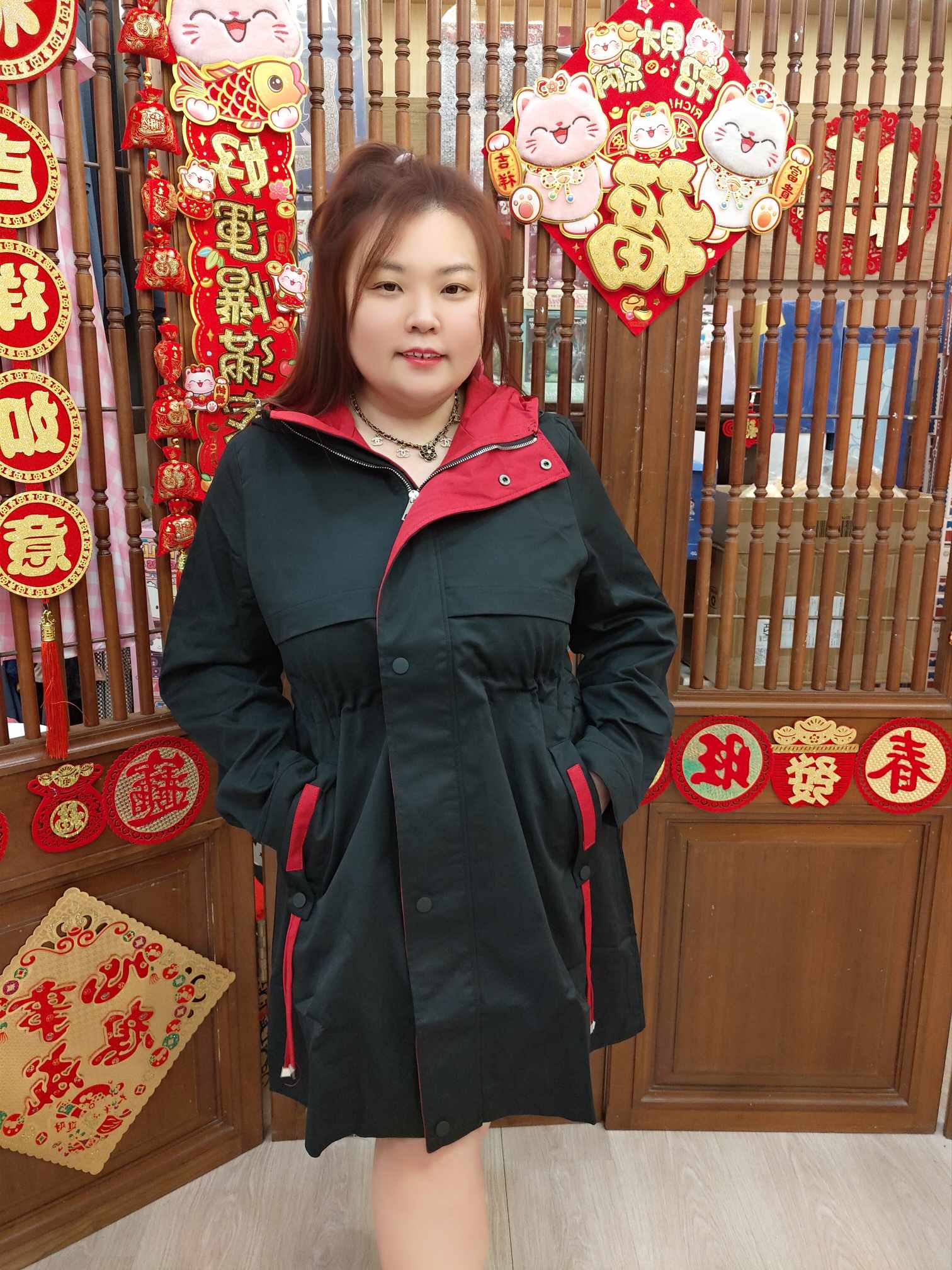 NBA29 长版连帽单层设计冲锋衣