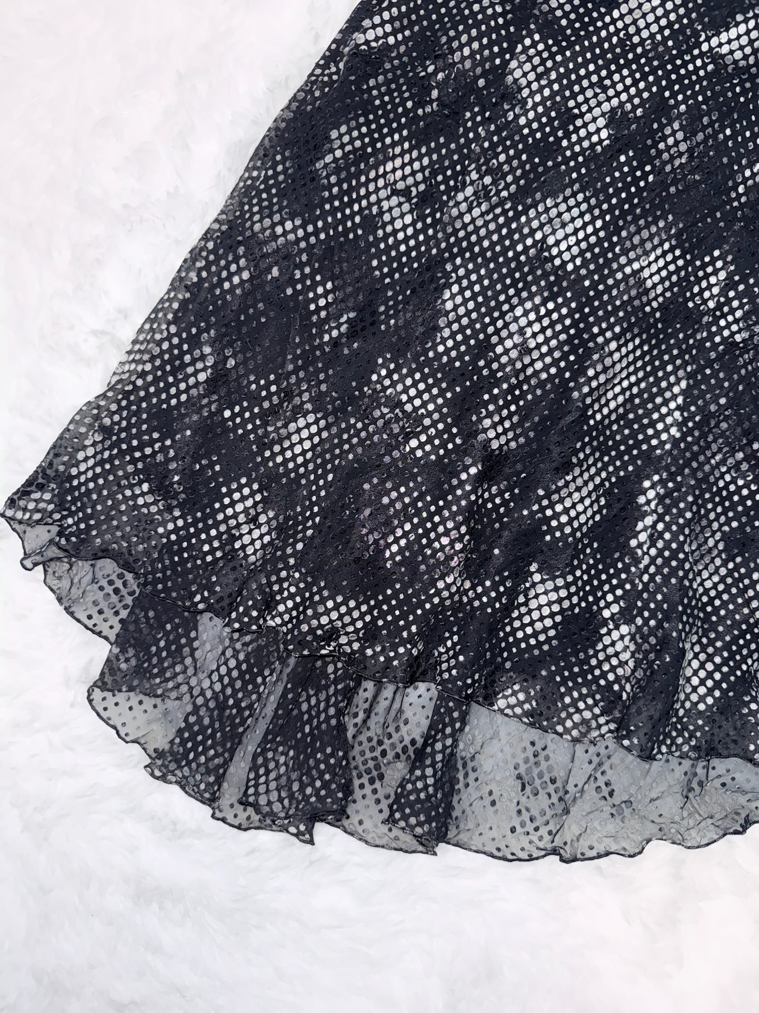 Snakeskin Print Mesh Mermaid Skirt