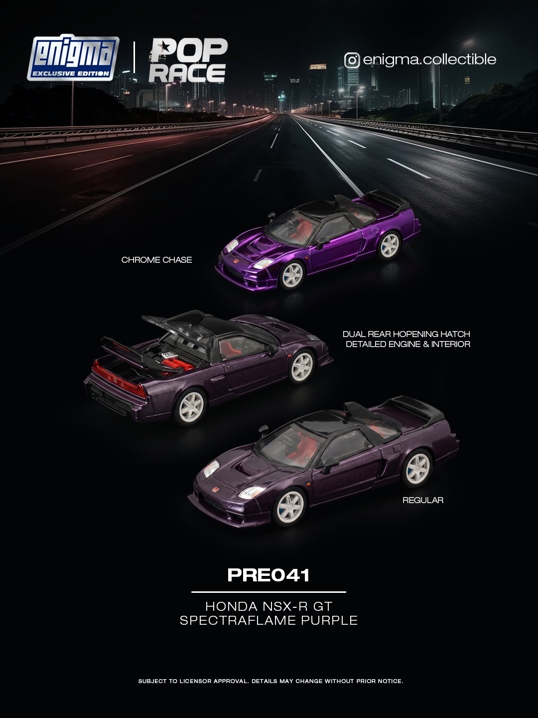 （預訂 Pre Order)pop Race（PRE041） HONDA NSX-R GT- Spectraflame Purple