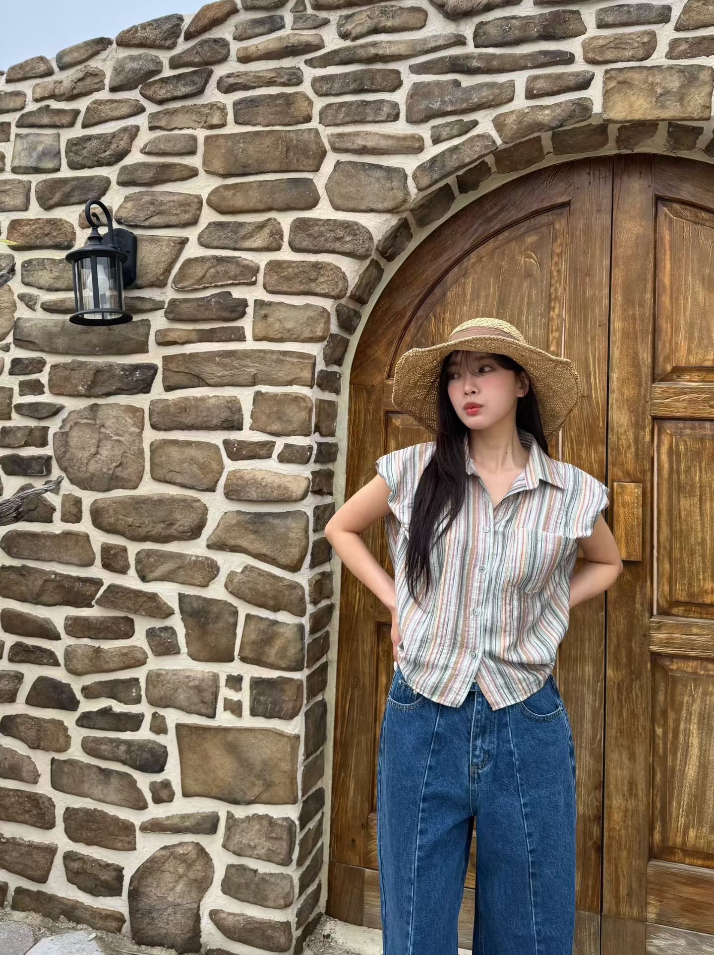 M3 直條皺皺背心