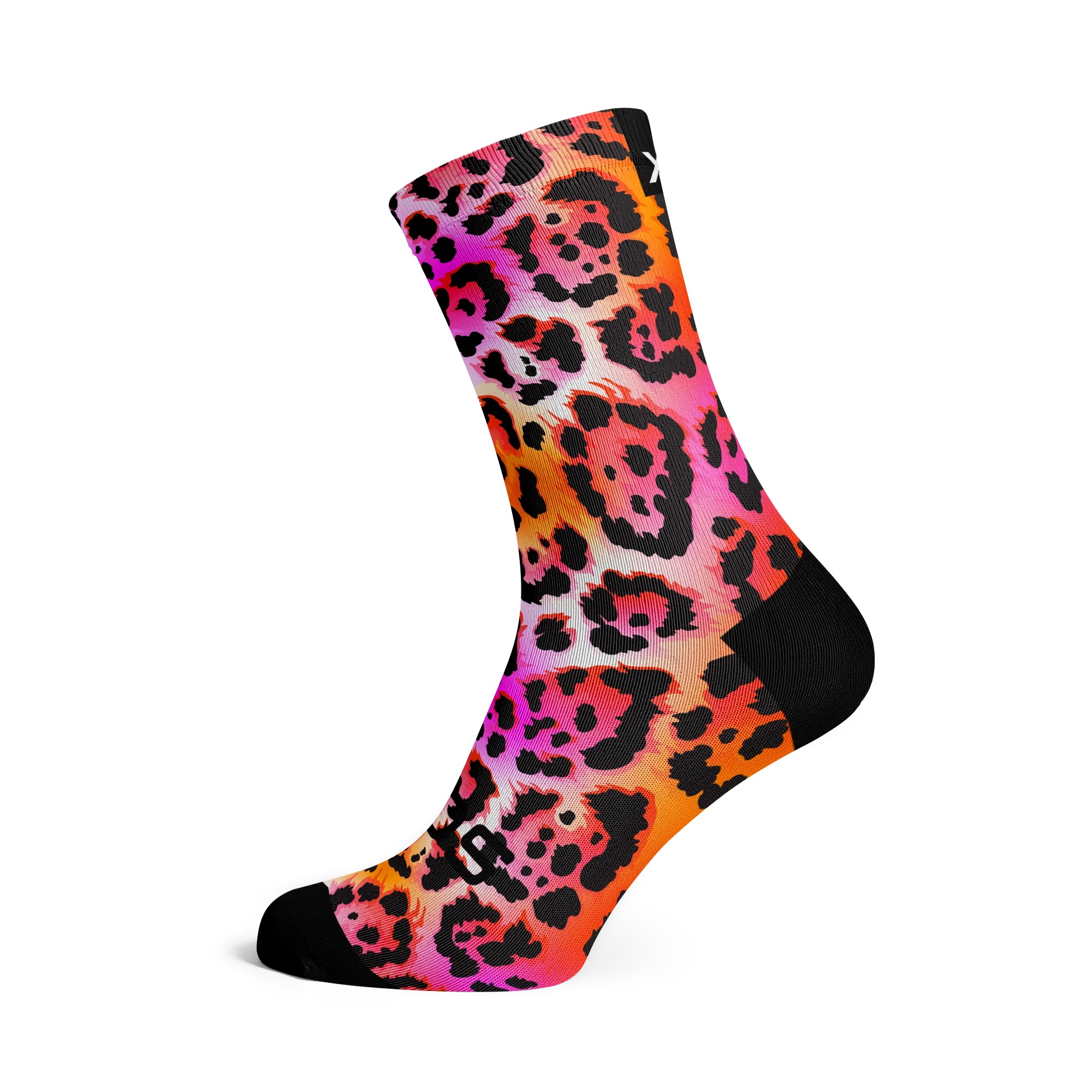 Sox Electric Leopard Pink Crew Socks