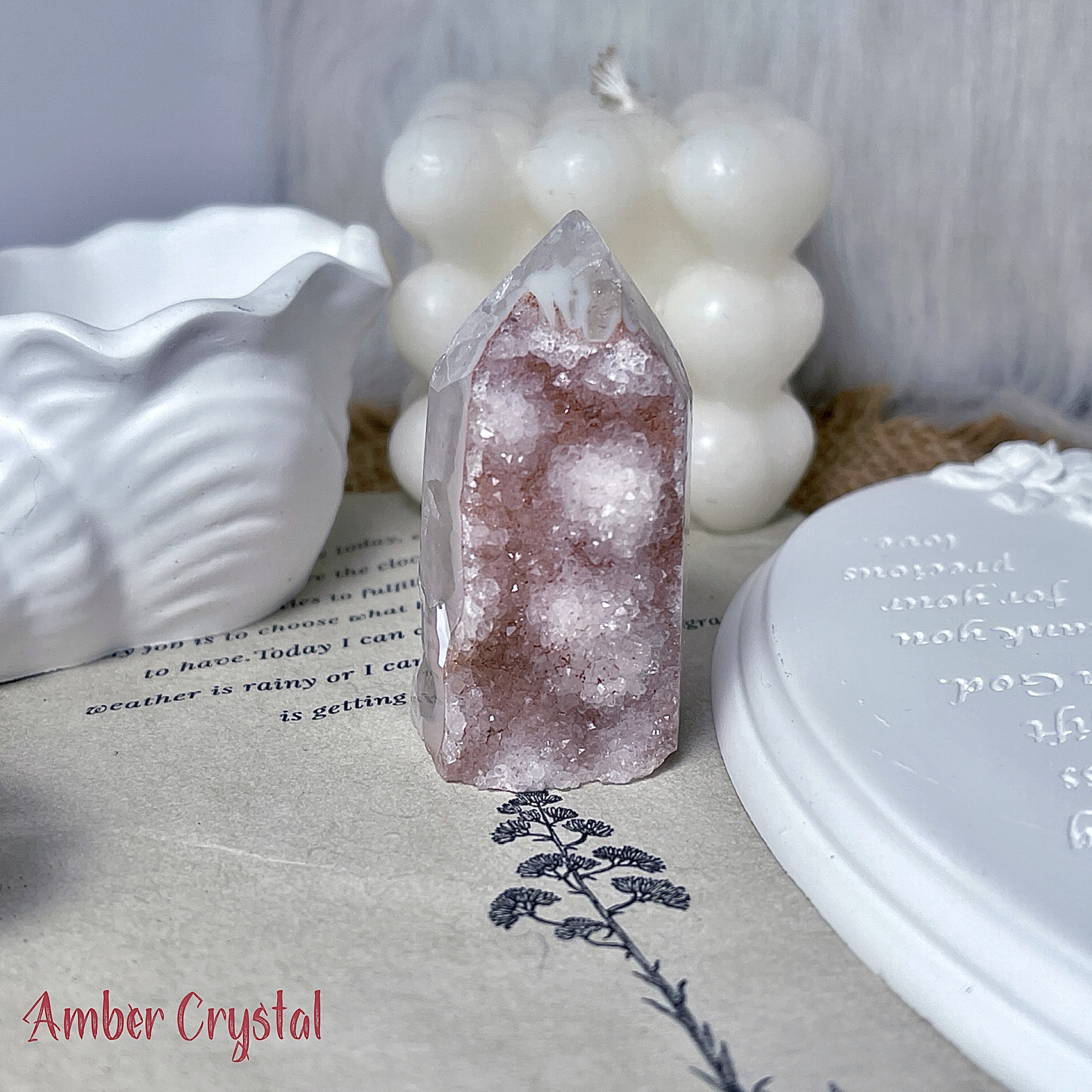 粉色水晶瑪瑙能量柱 𝑨𝒈𝒂𝒕𝒆 𝑮𝒆𝒐𝒅𝒆 Tower