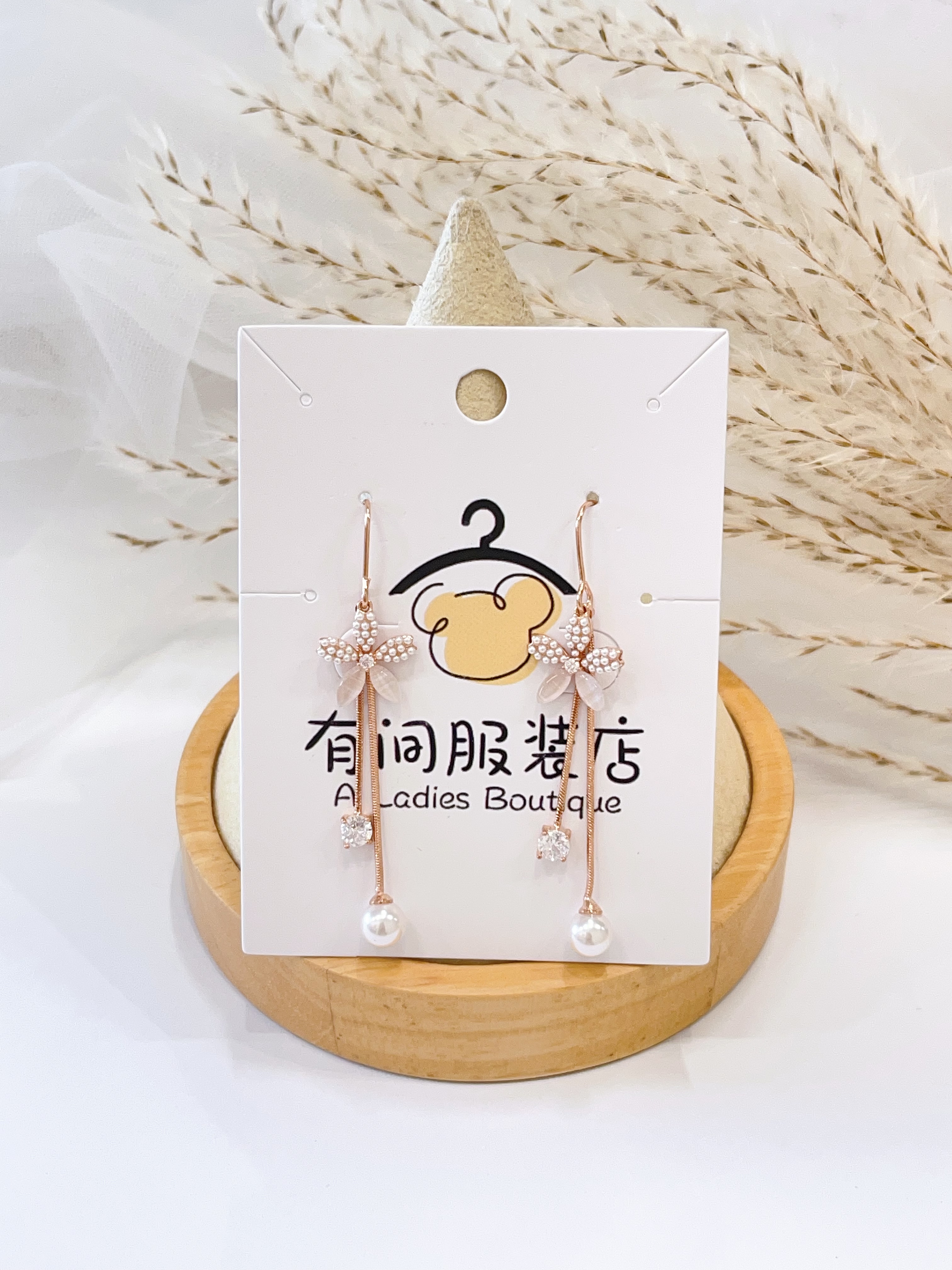 设计感花朵流苏耳环