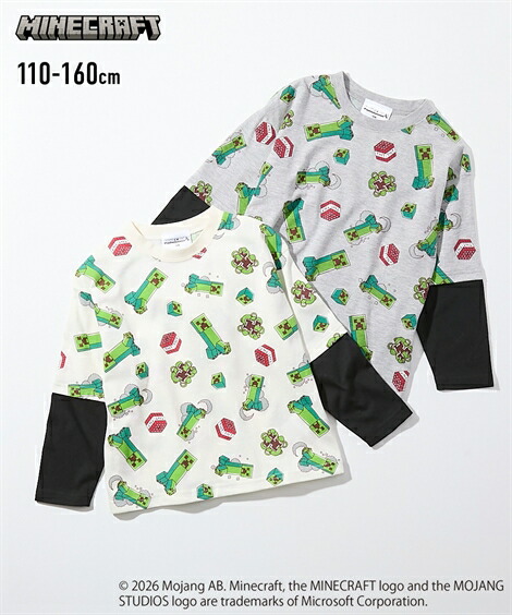 🆕【⭐訂購⭐】🇯🇵日本直送 #Minecraft 假2件長袖 tee [2款選]🌀 [PLAA-0277] [260215]