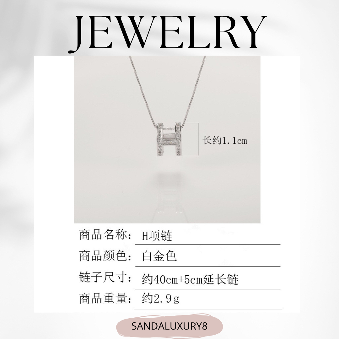 H Silver Necklace 